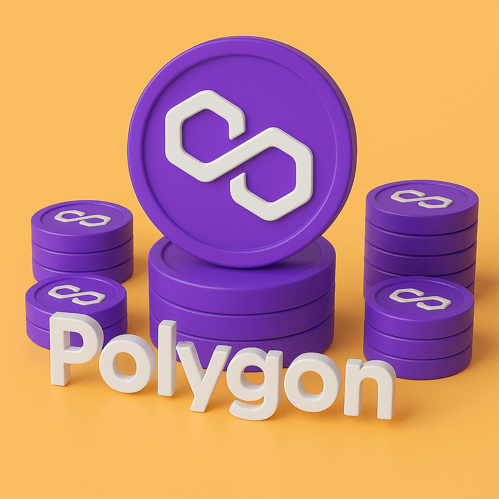 Polygon blockchain logo loyalty tokens