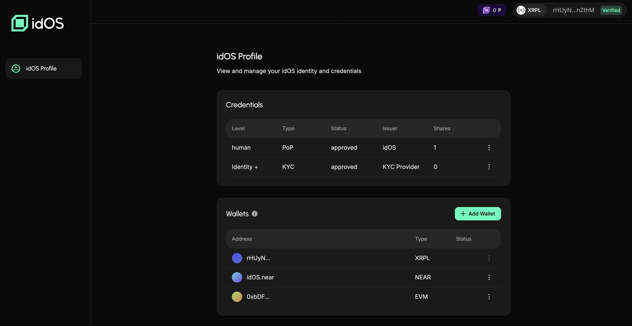 idOS reusable KYC credentials Web3