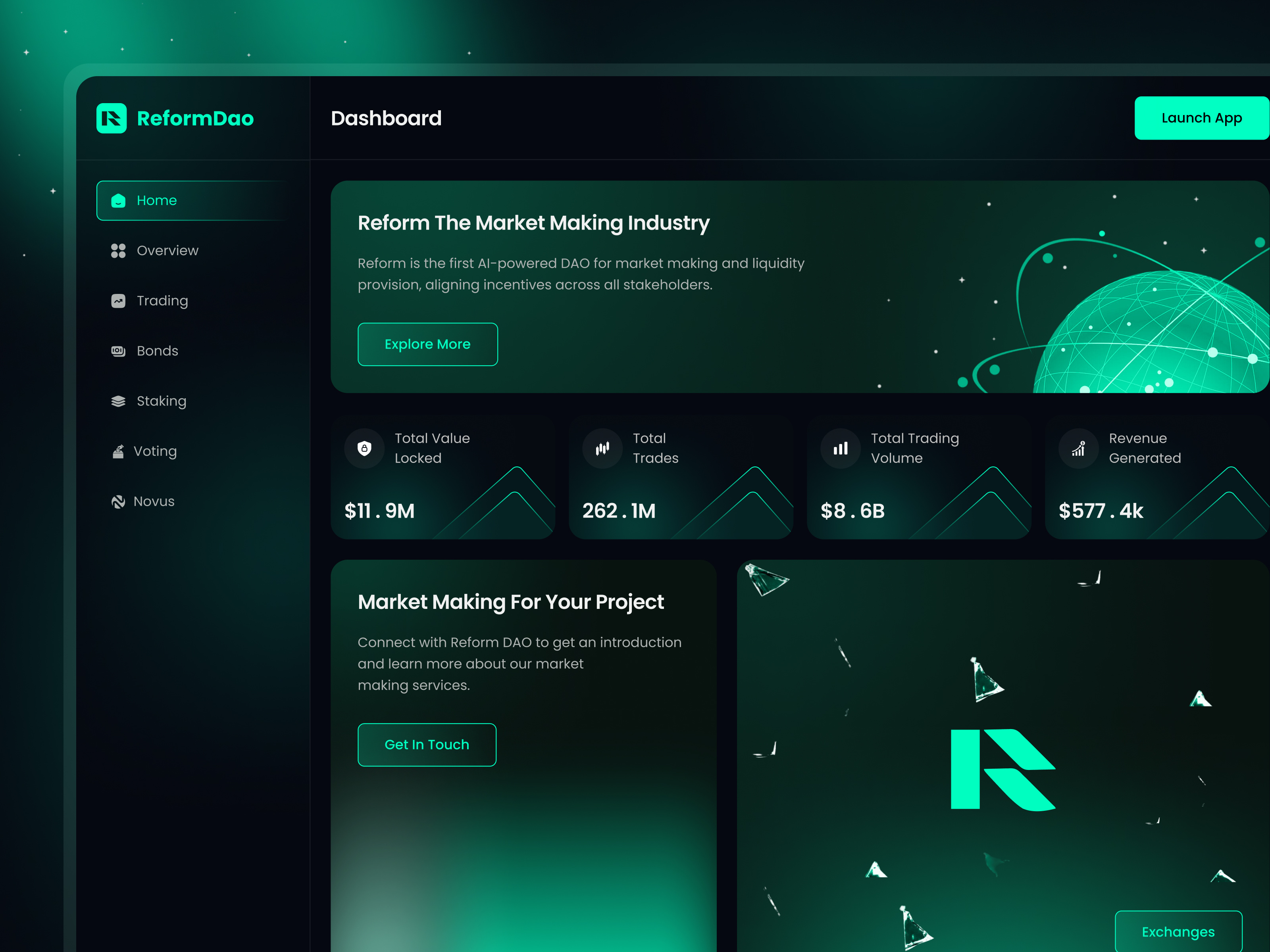 DAO governance voting interface for real estate