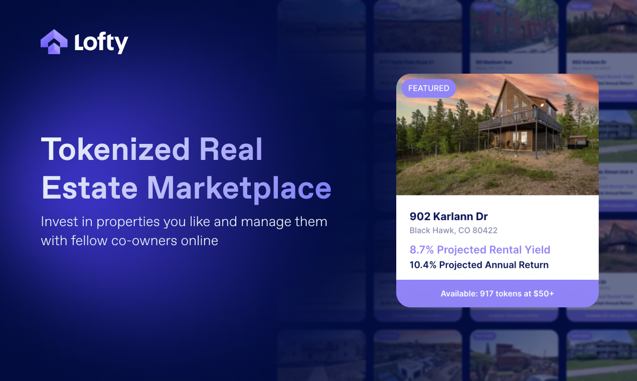 Lofty tokenized real estate platform interface