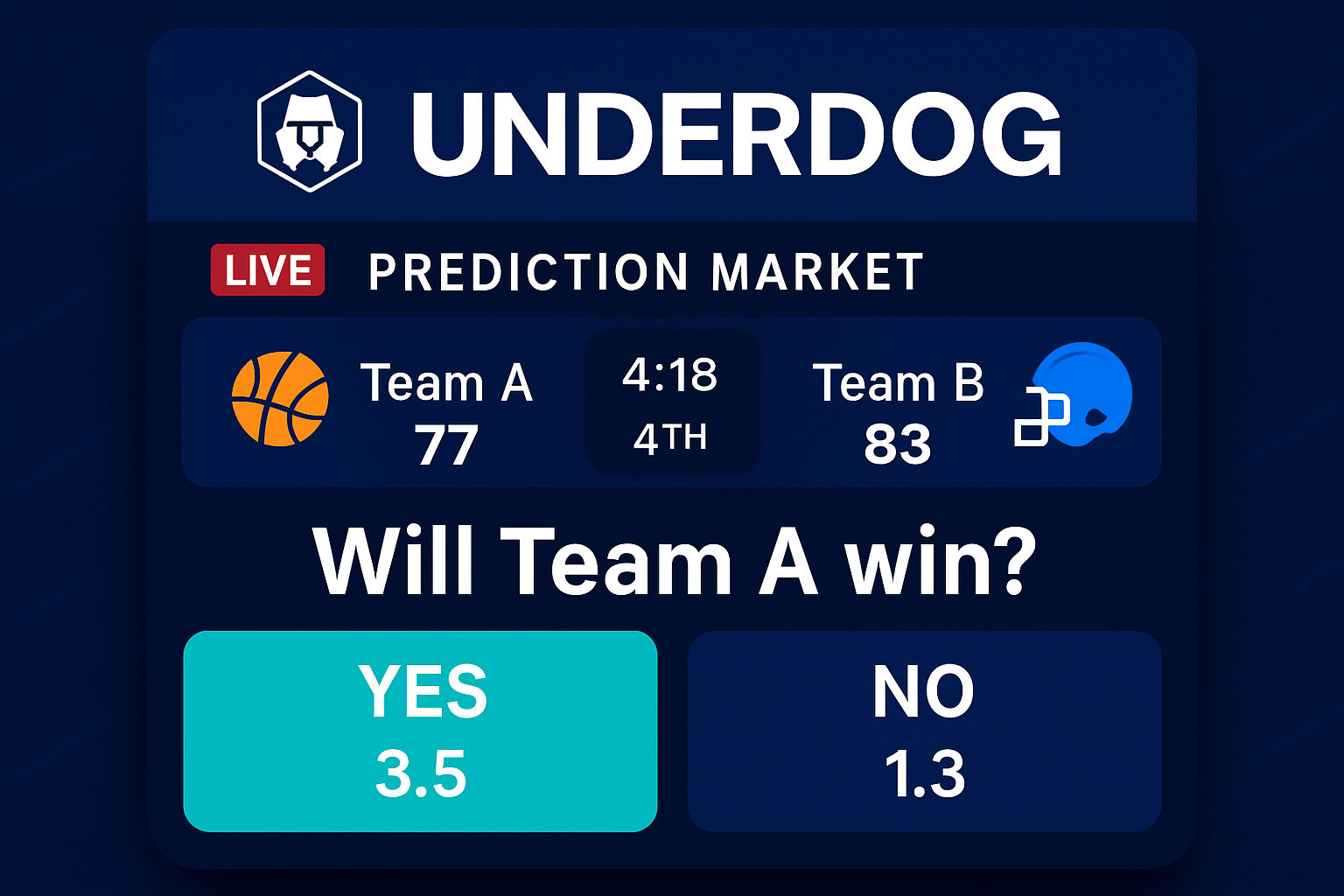 Crypto.com Underdog live sports prediction market