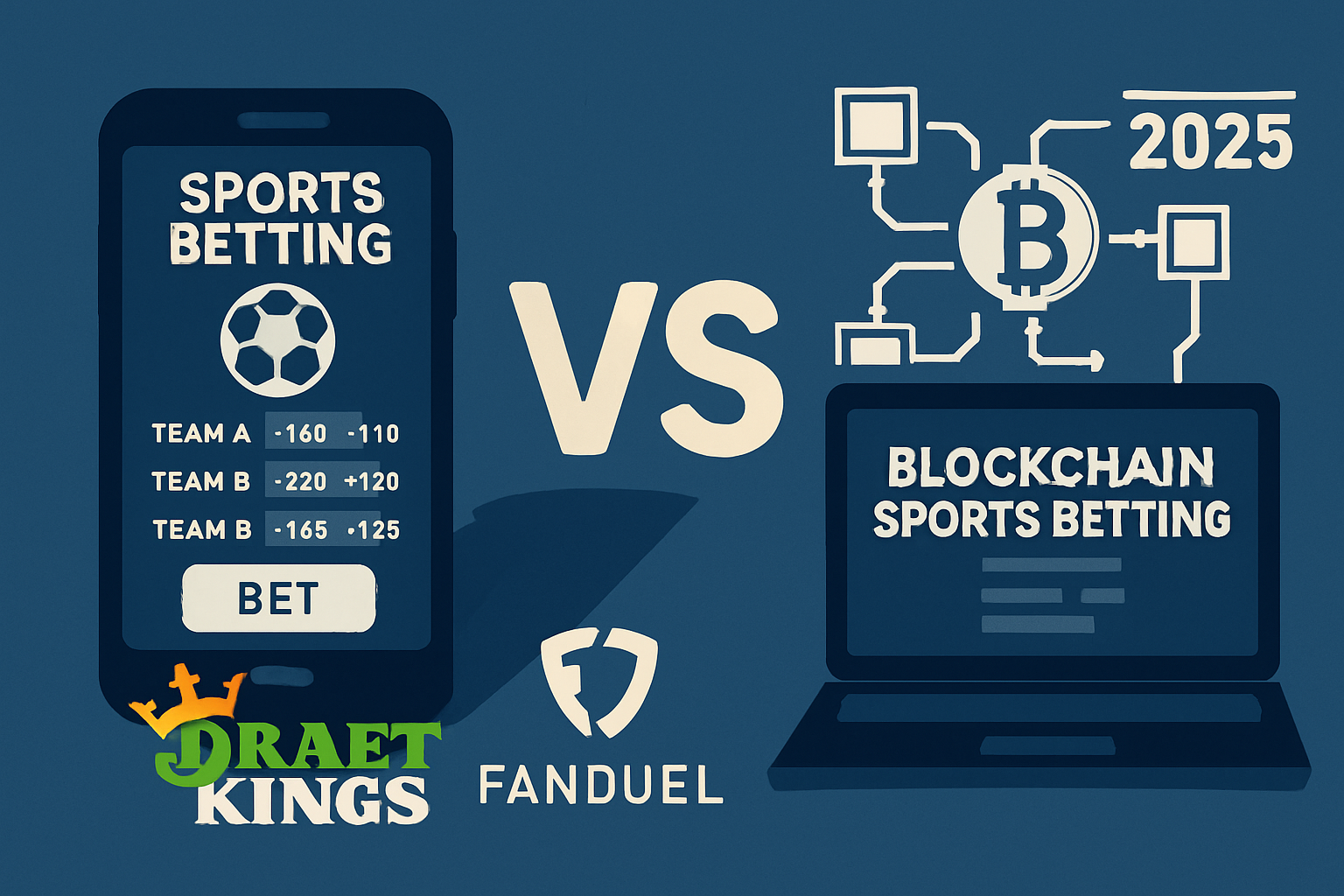 DraftKings FanDuel vs blockchain sports betting 2025