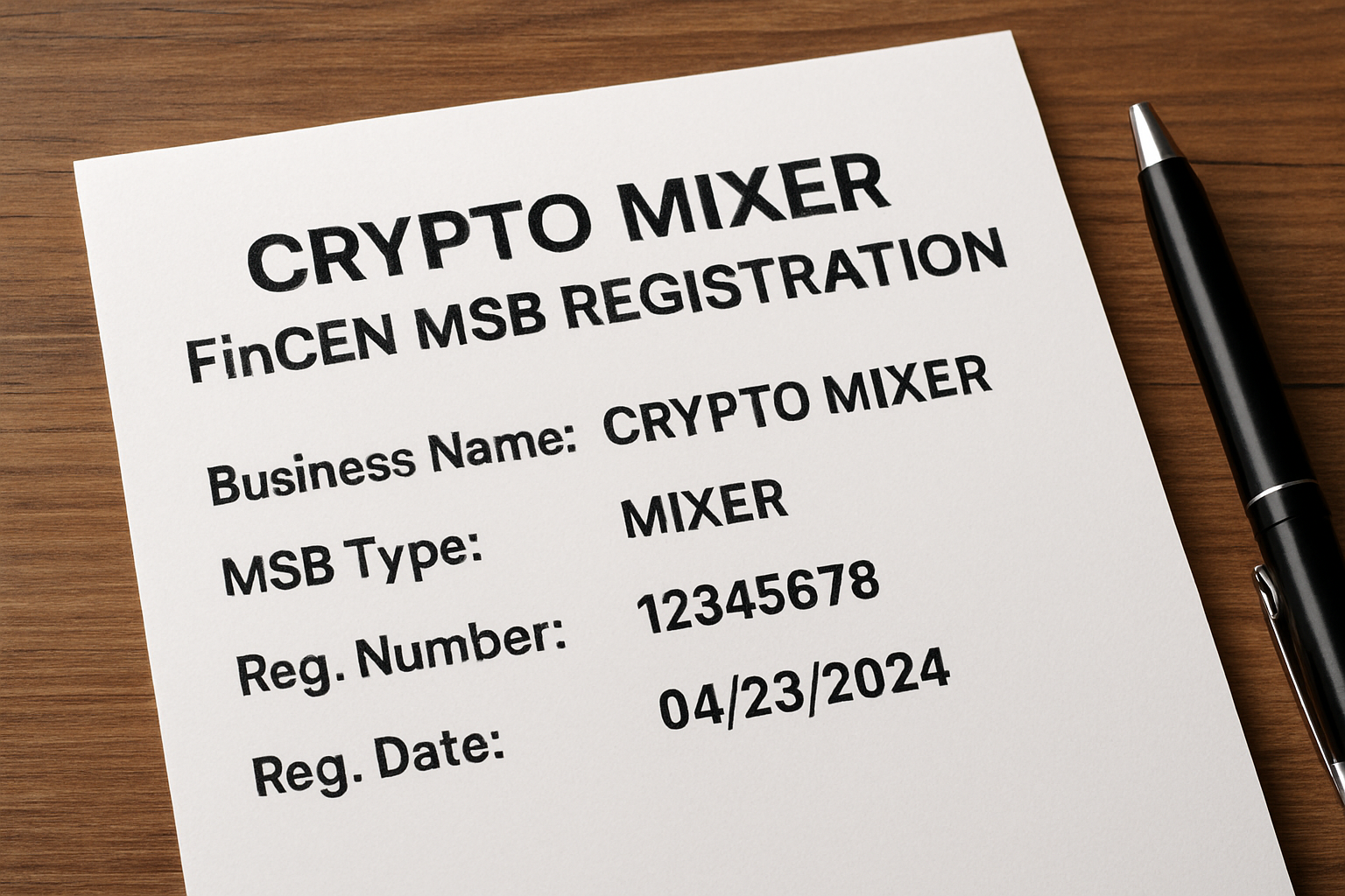 crypto mixer FinCEN MSB registration