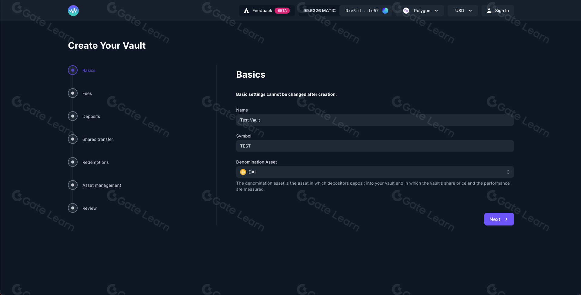 Enzyme Finance dashboard