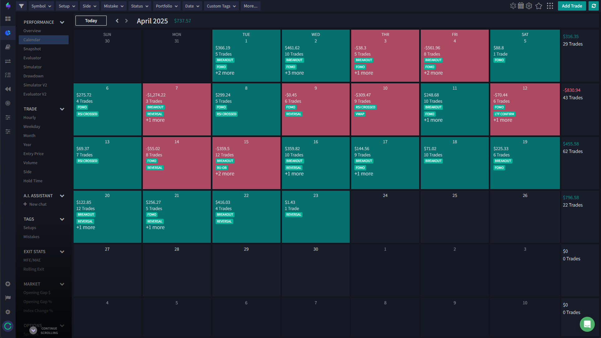 crypto trading journal screenshot