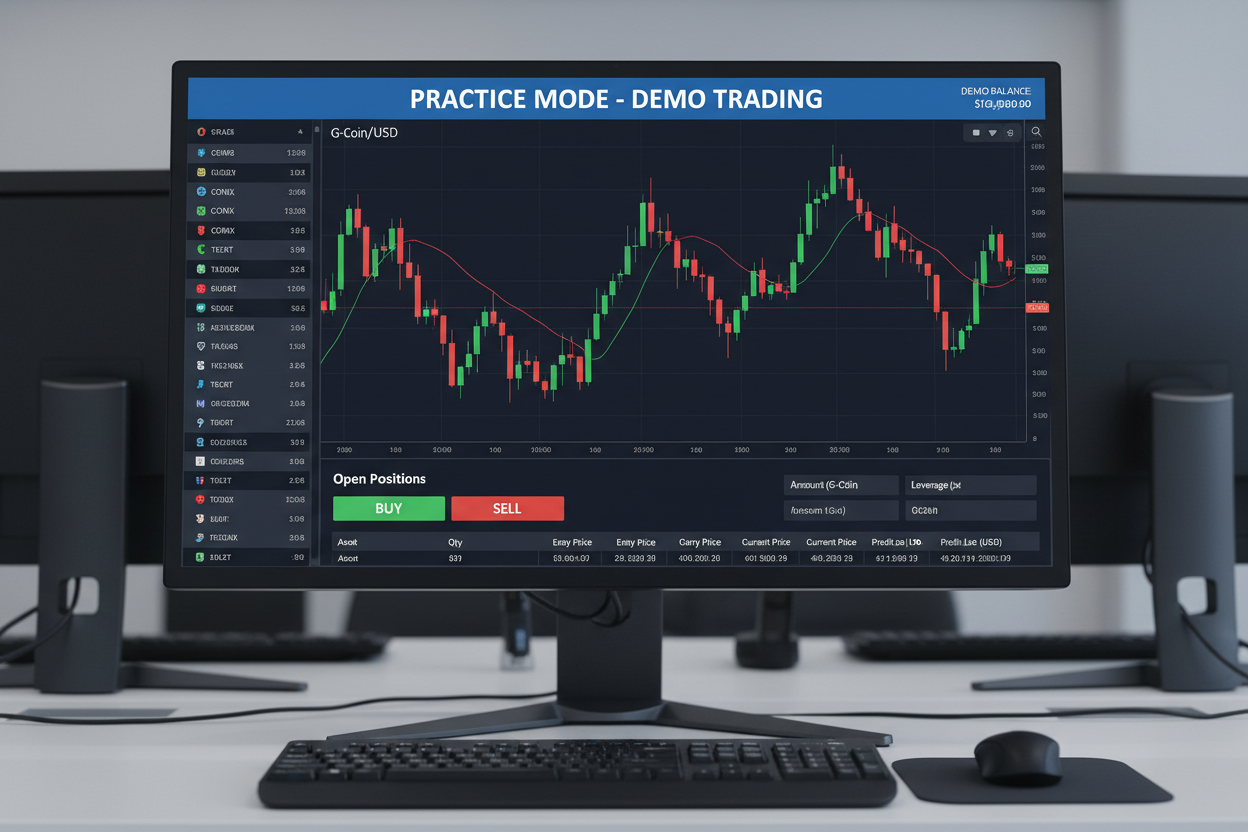 gTrade practice mode demo trading