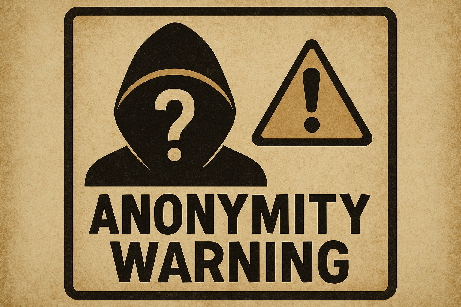question mark anonymity warning
