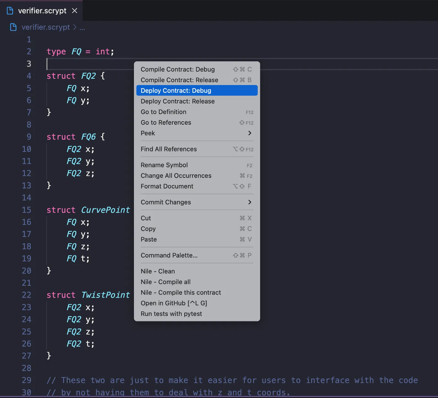 ZoKrates DSL code example