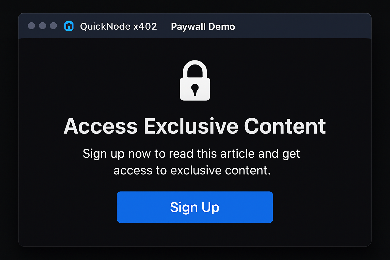 QuickNode x402 paywall demo app screenshot