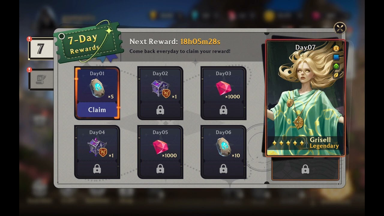 Guild of Guardians daily login rewards