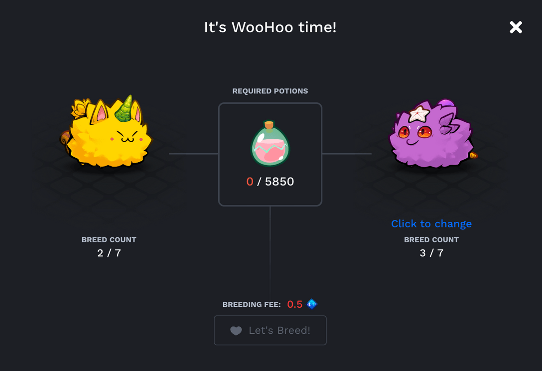 Axie Infinity NFT breeding feature