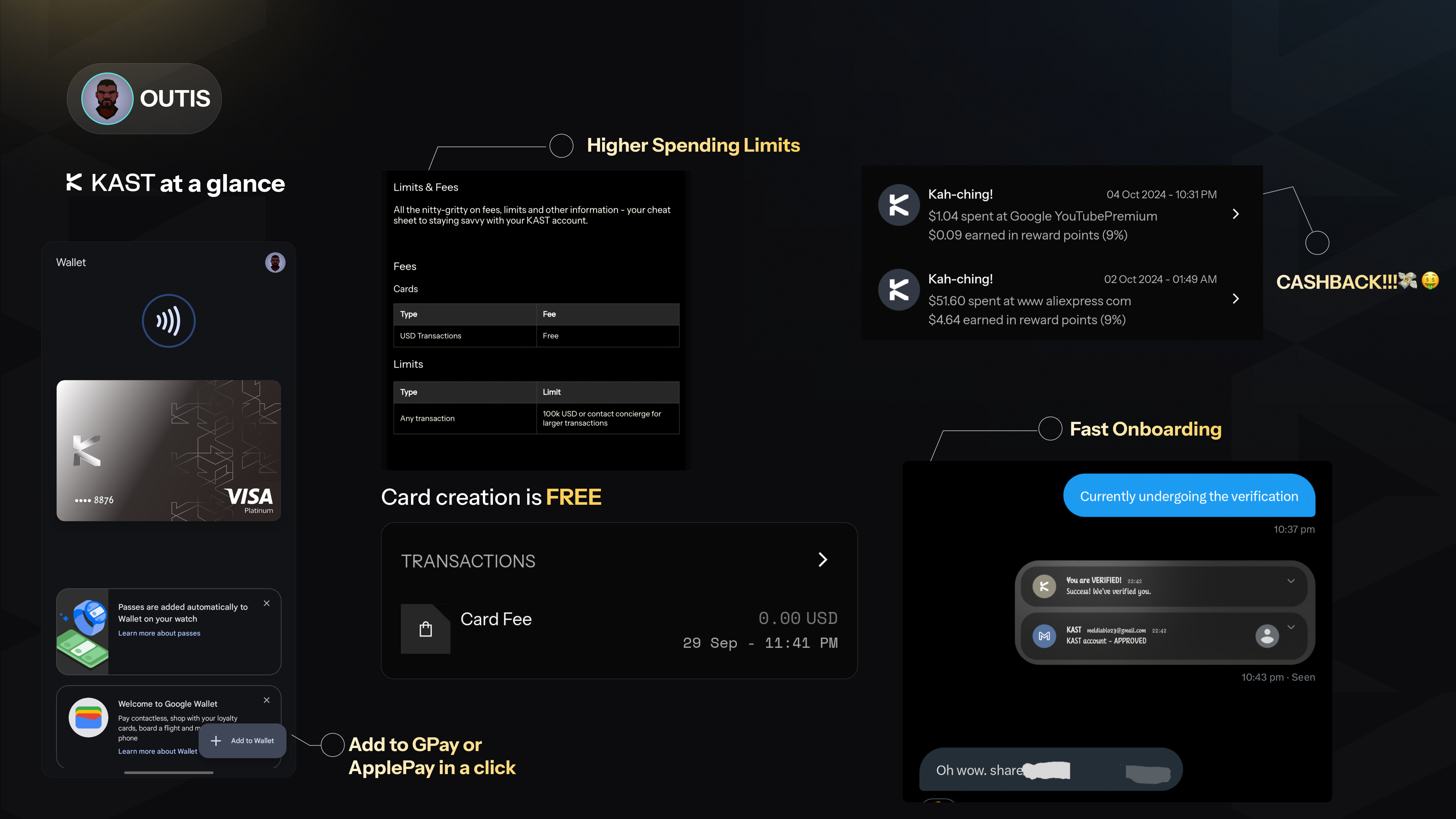KAST Solana neobank app interface