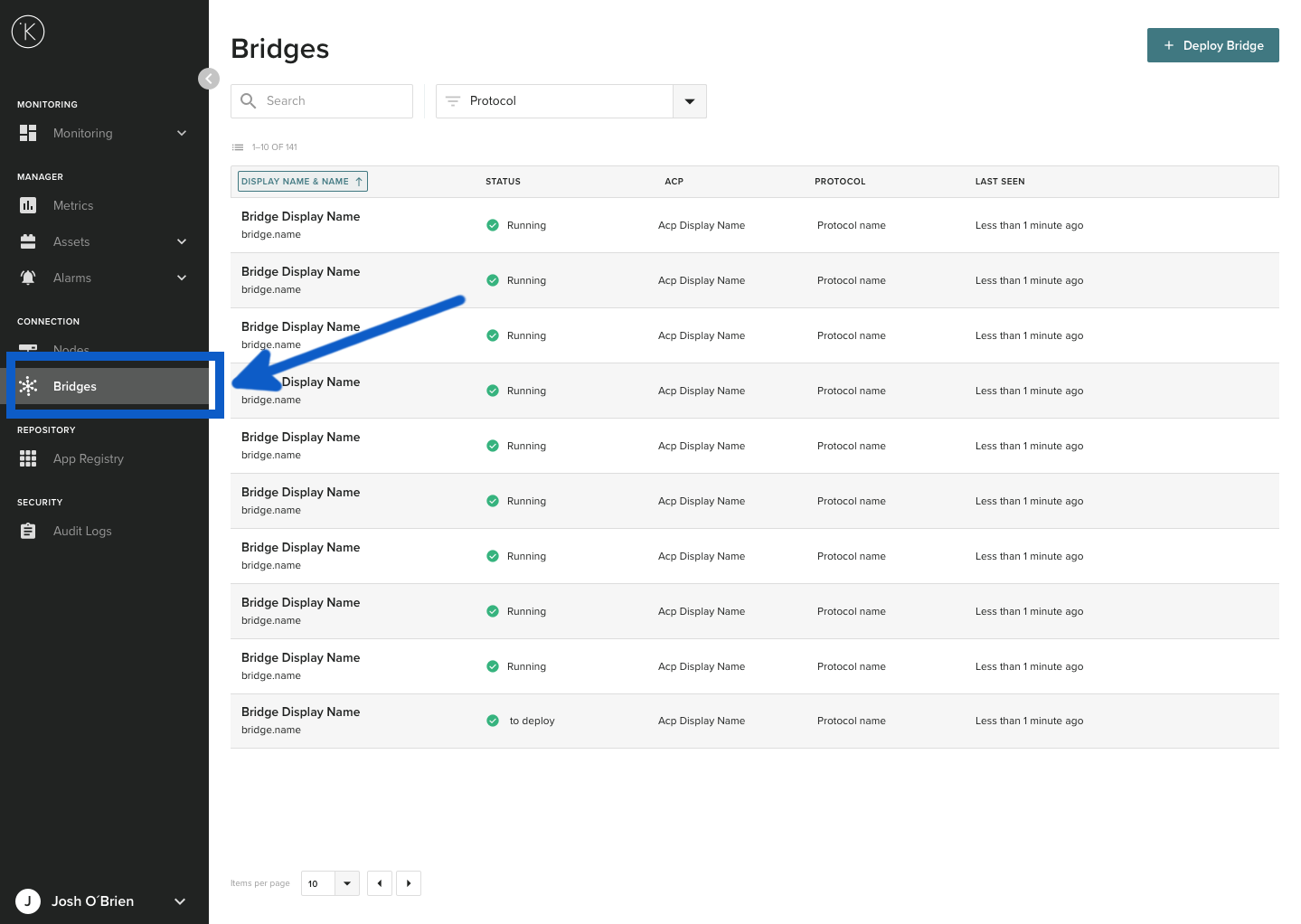 Bridge Mutual protocol UI
