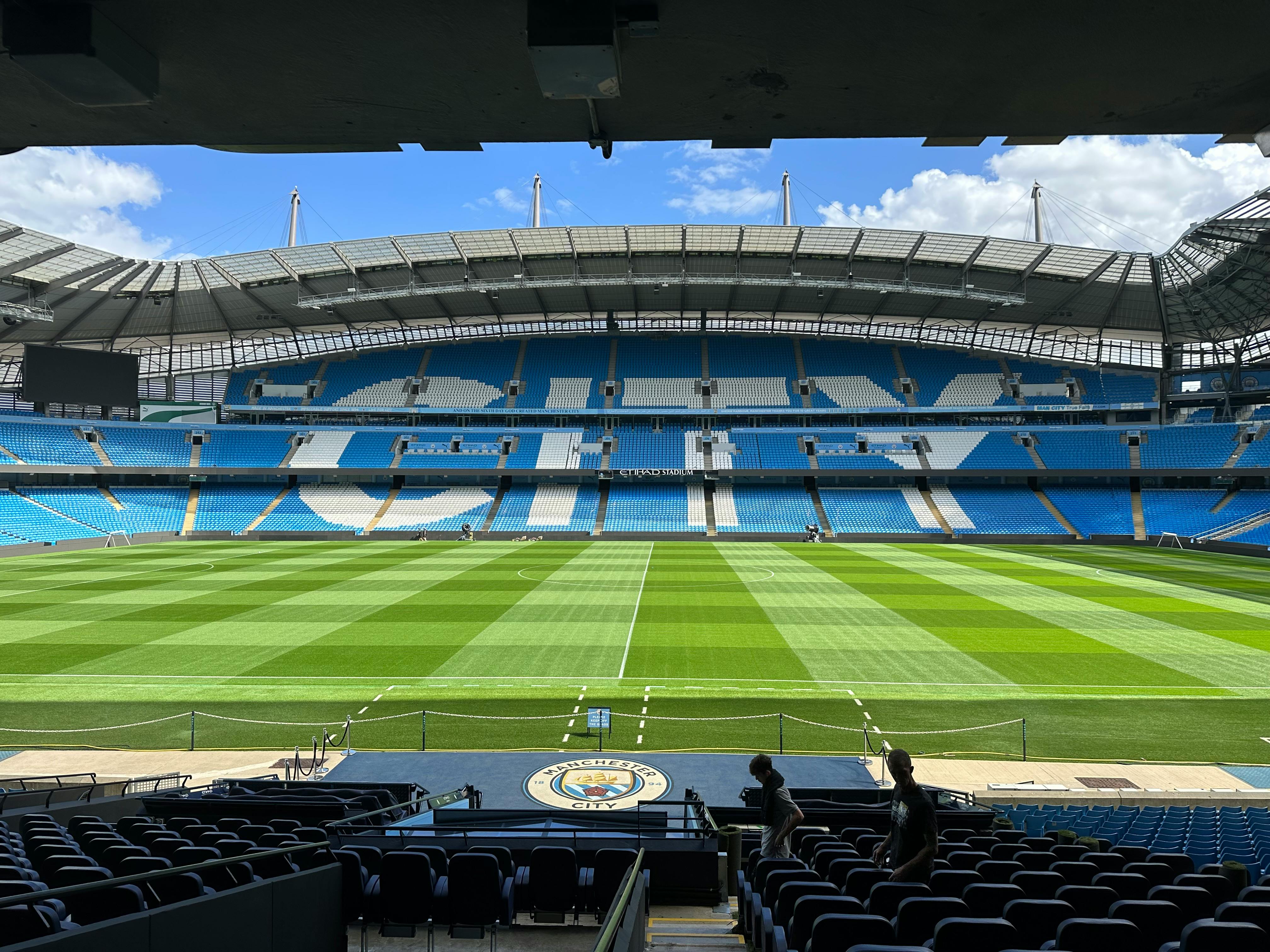 Manchester City pitchside tour fans Etihad Stadium
