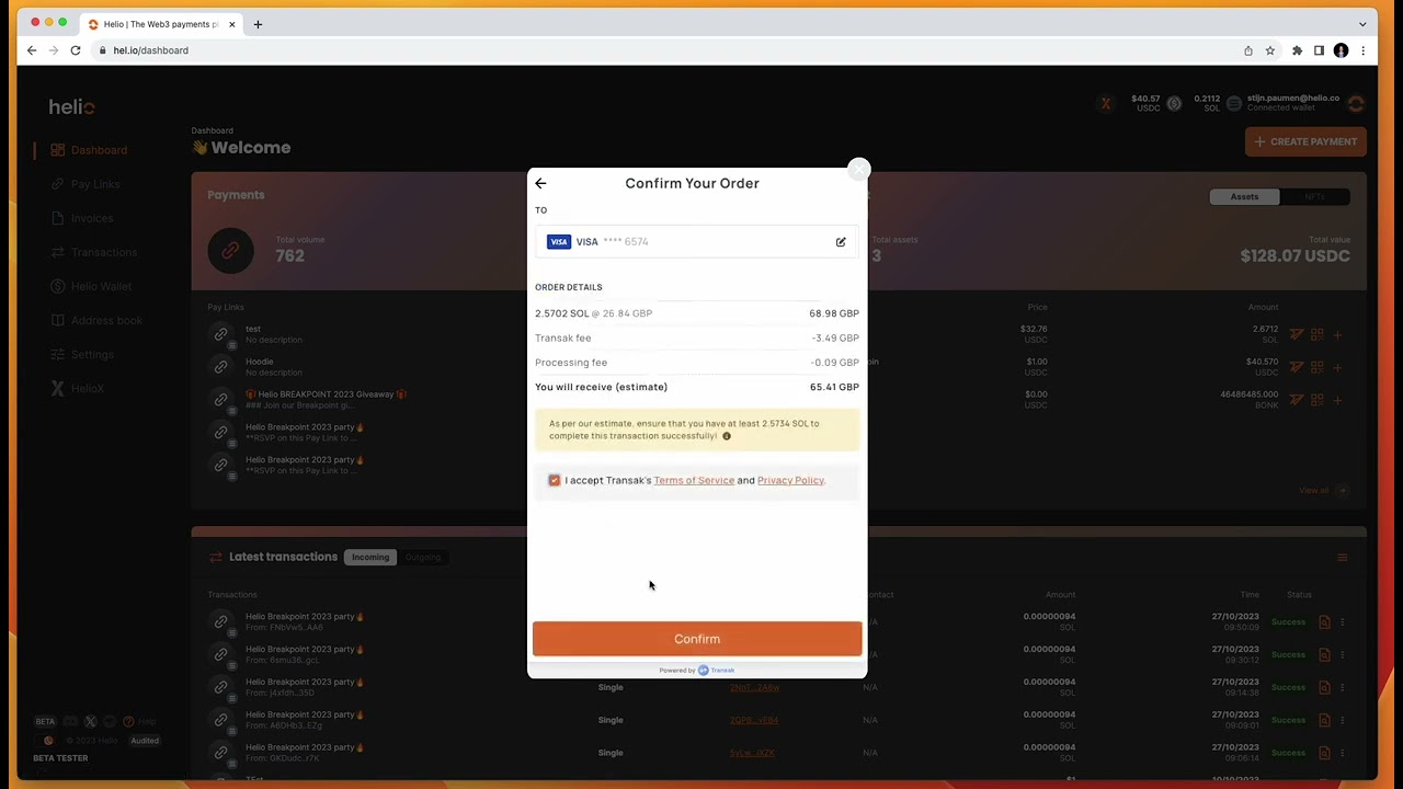 Moonit wallet onboarding email PayPal