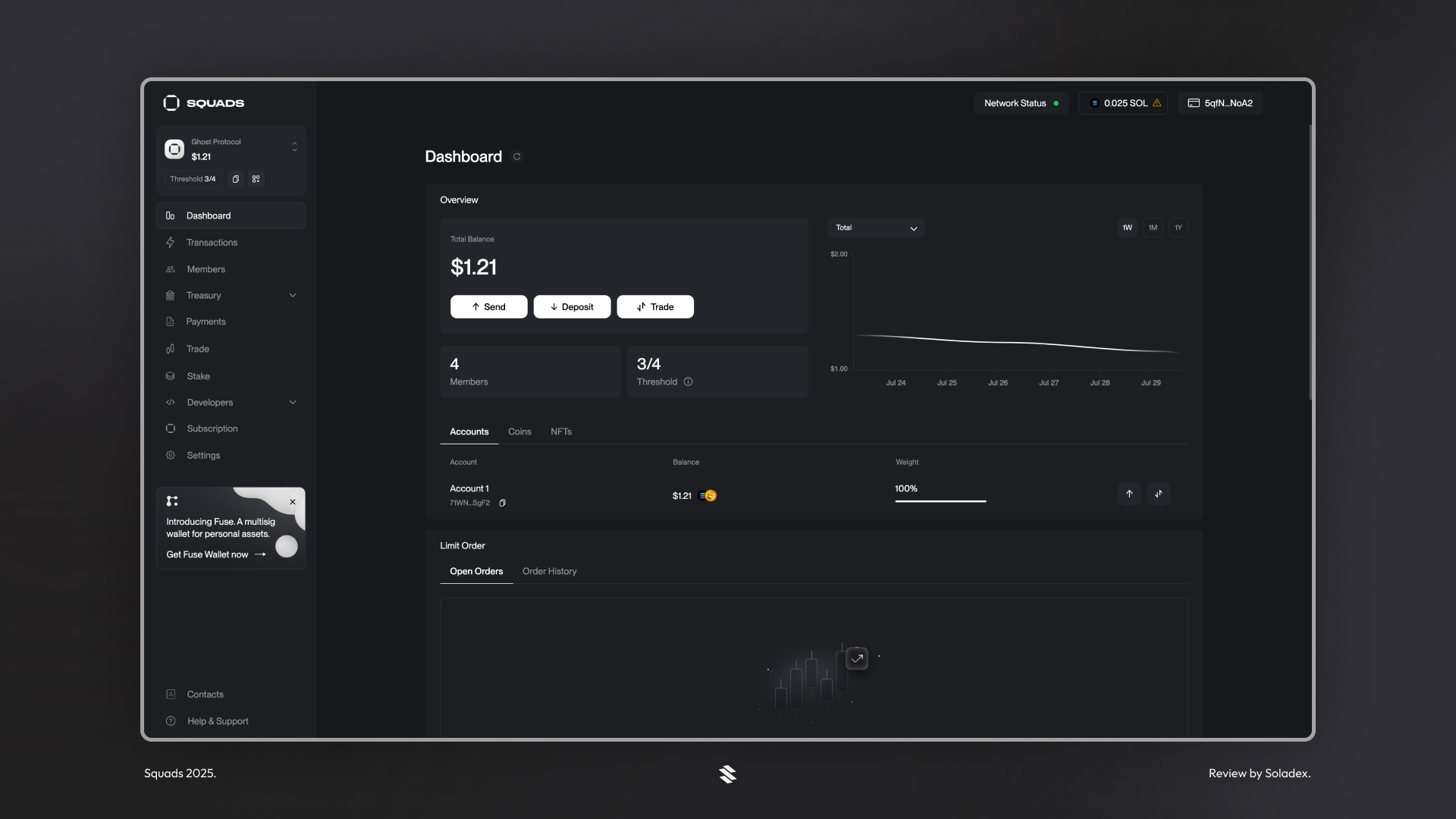 Squads Solana multisig wallet interface