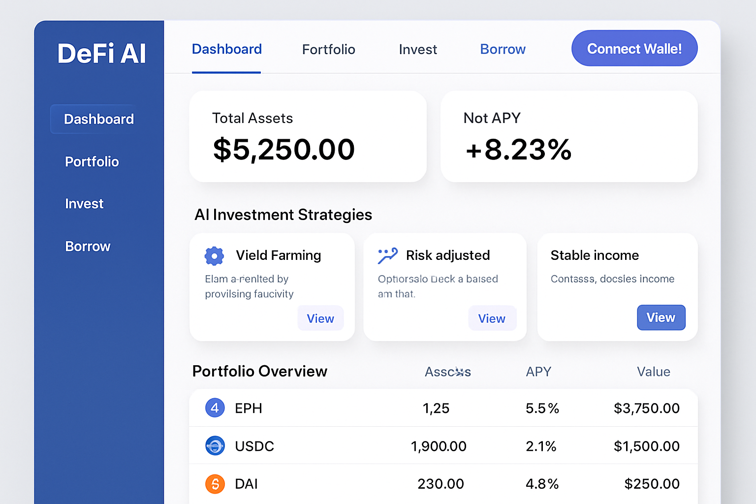 Beginner-friendly DeFi AI platform interface