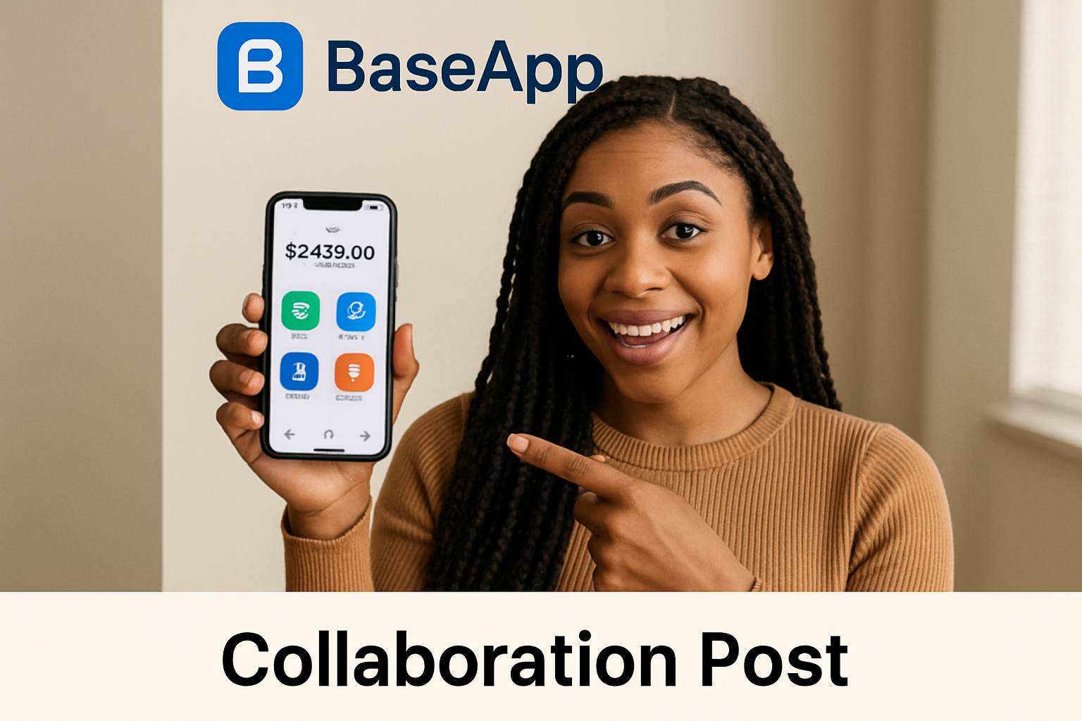 BaseApp influencer collaboration post