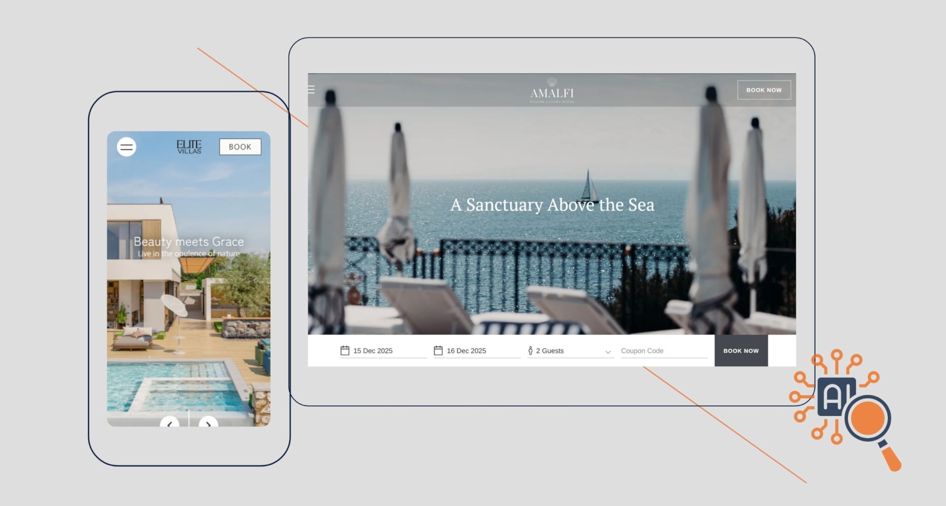 AI personalized hotel search interface