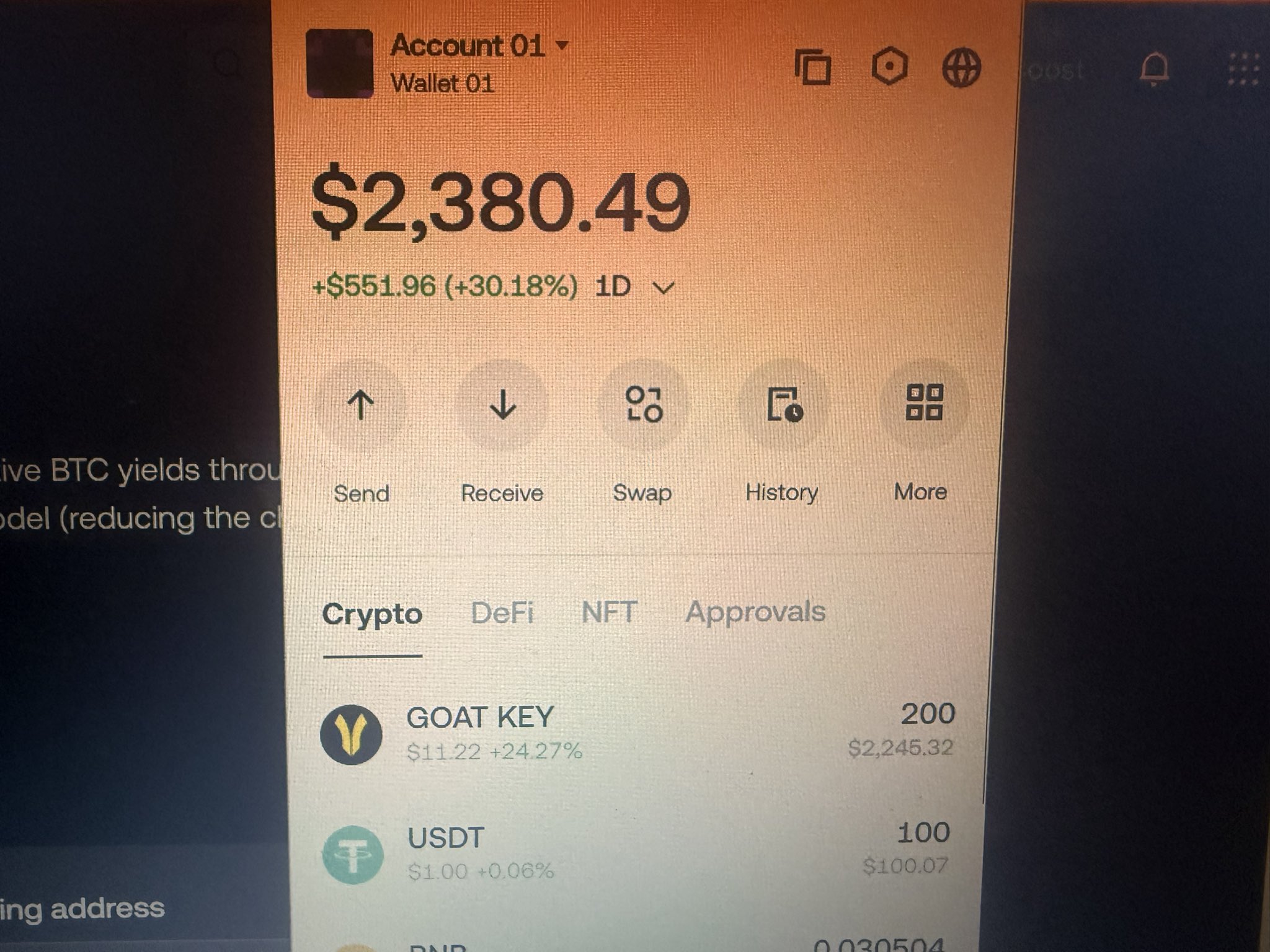 GOAT Safebox BTC yield product