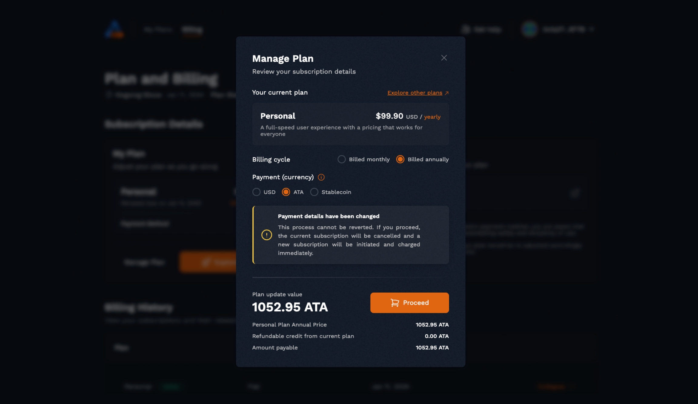 crypto and fiat payment options subscription