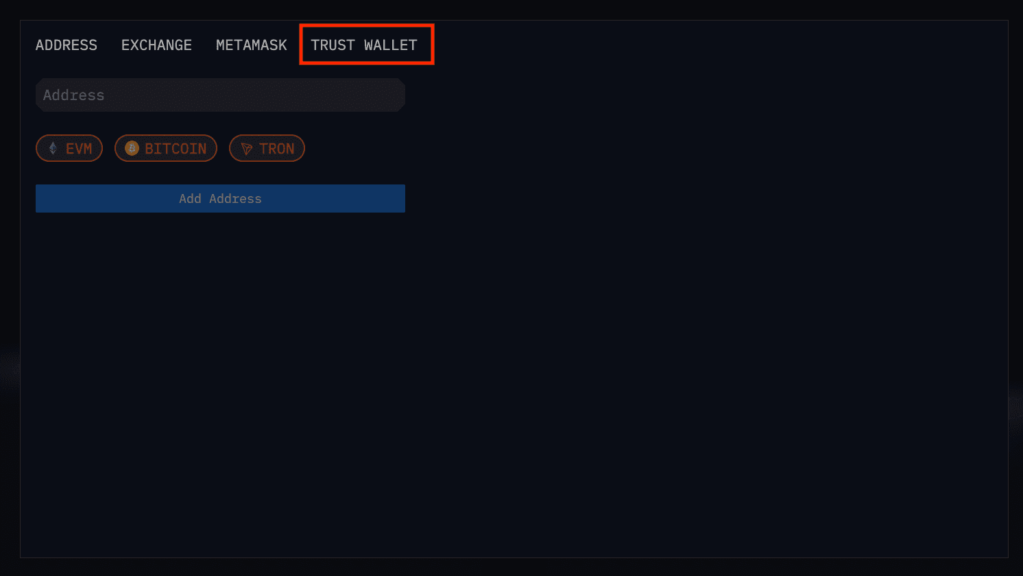 Trust Wallet NFT management interface
