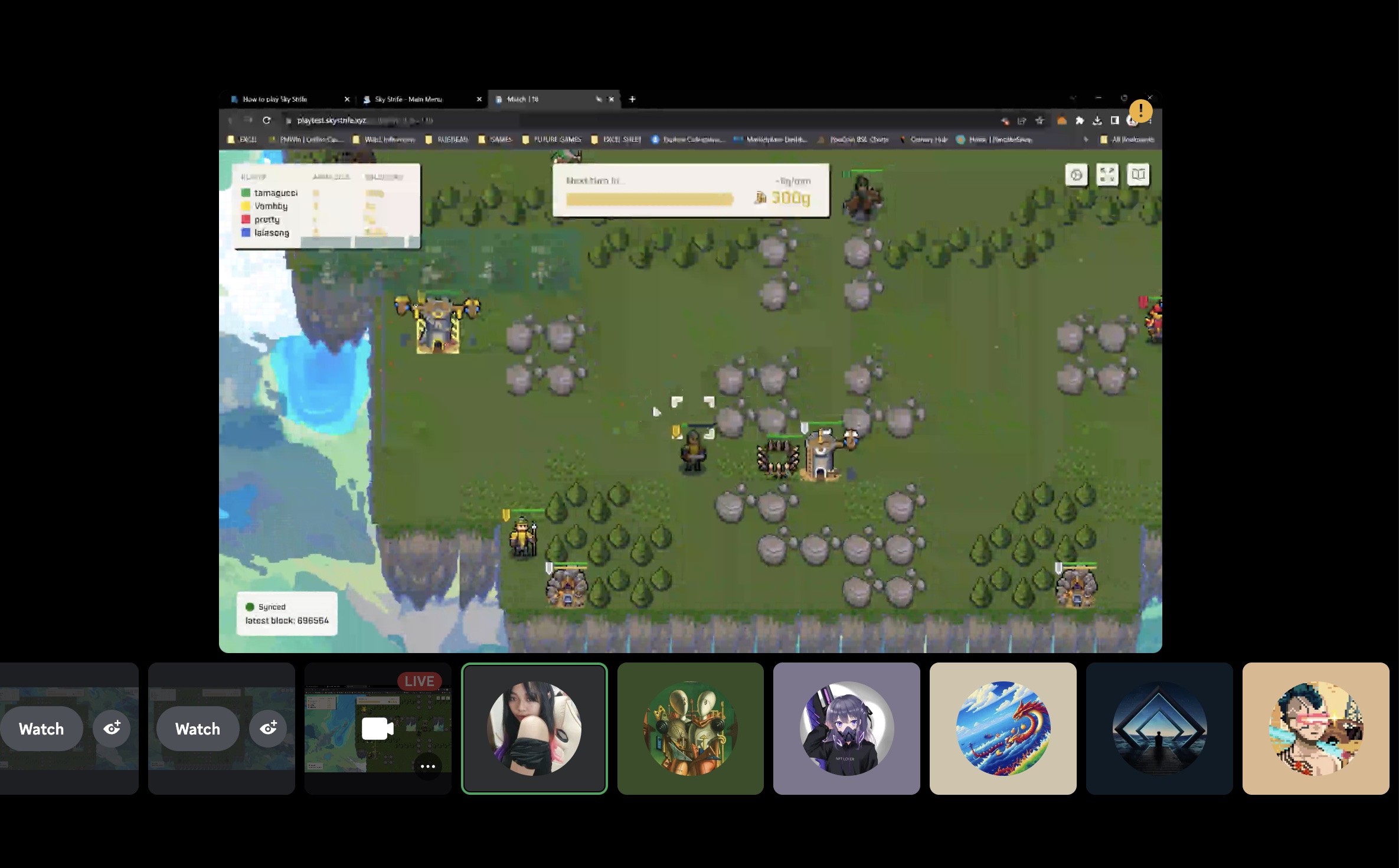 Sky Strife Lattice MUD on-chain game screenshot