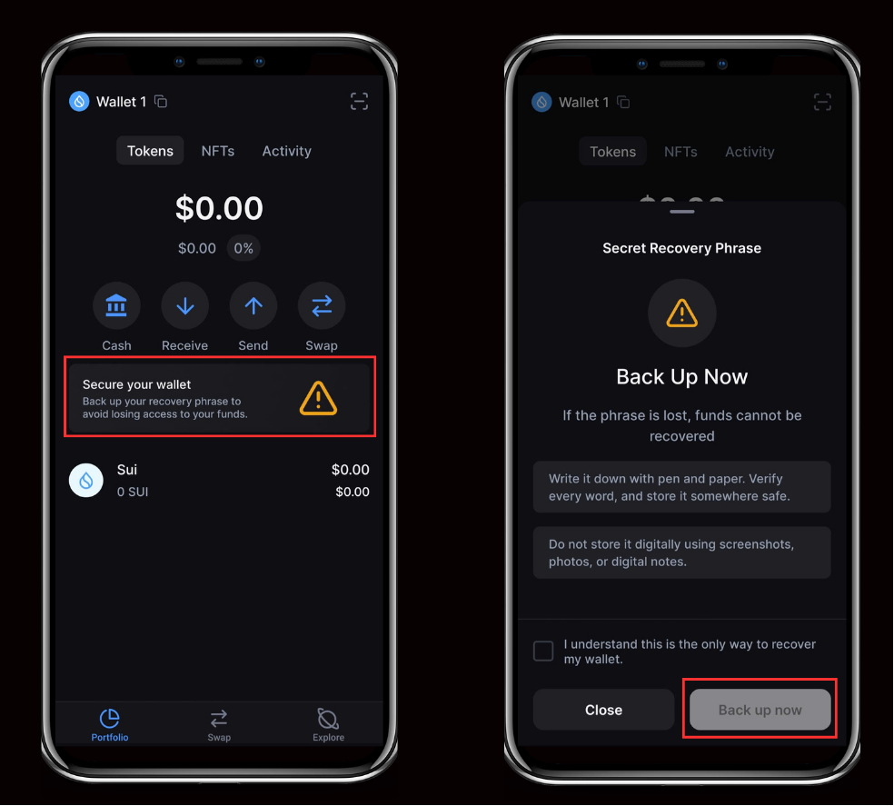 Backpack wallet multi-chain dashboard screenshot