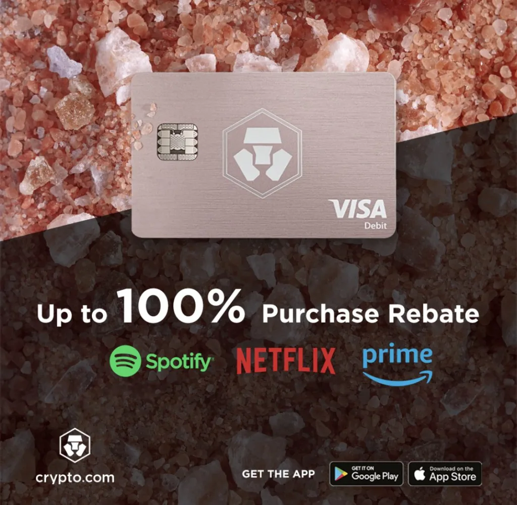 Crypto card cashback rewards notification
