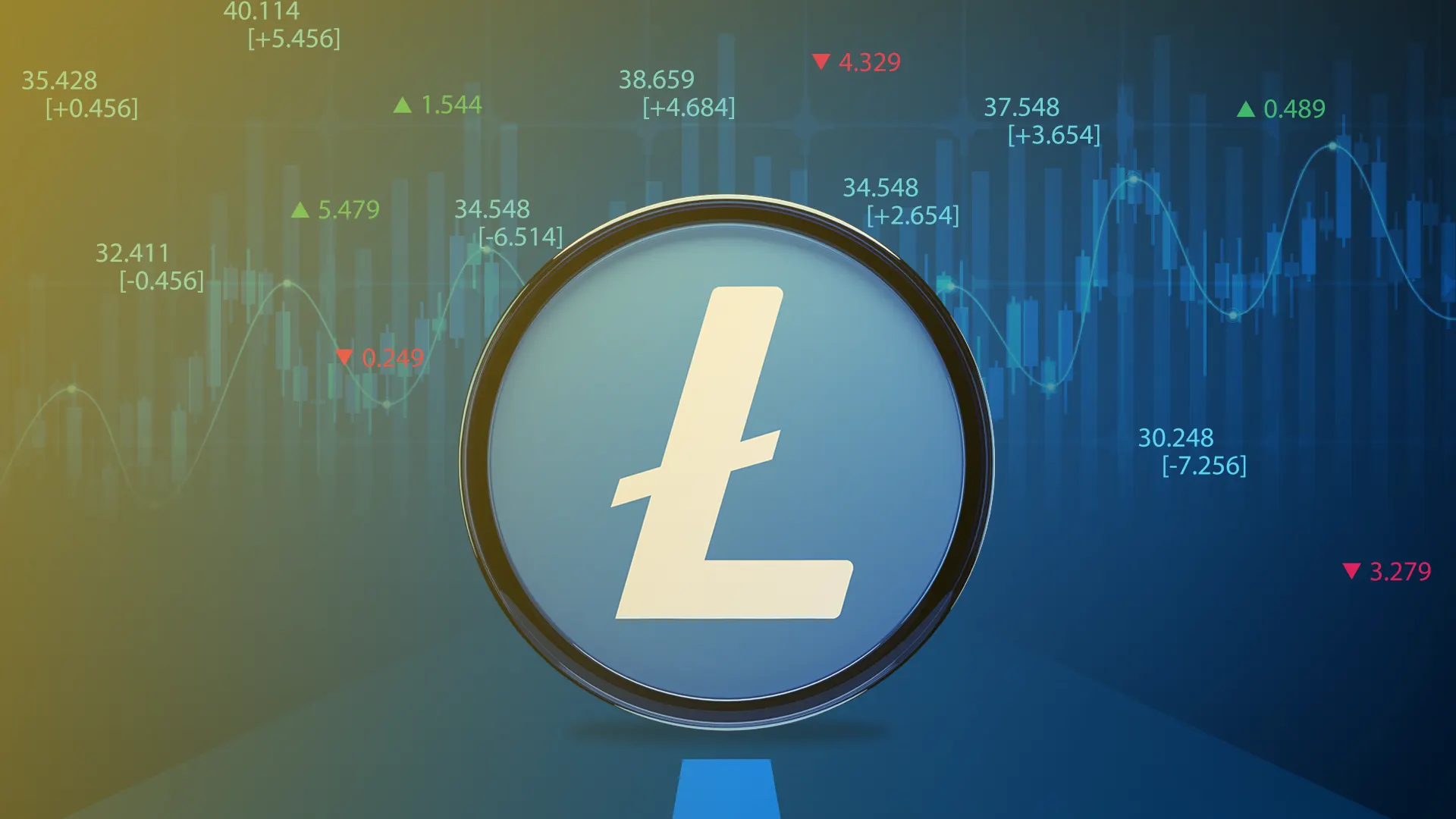 Litecoin price chart and LTC logo