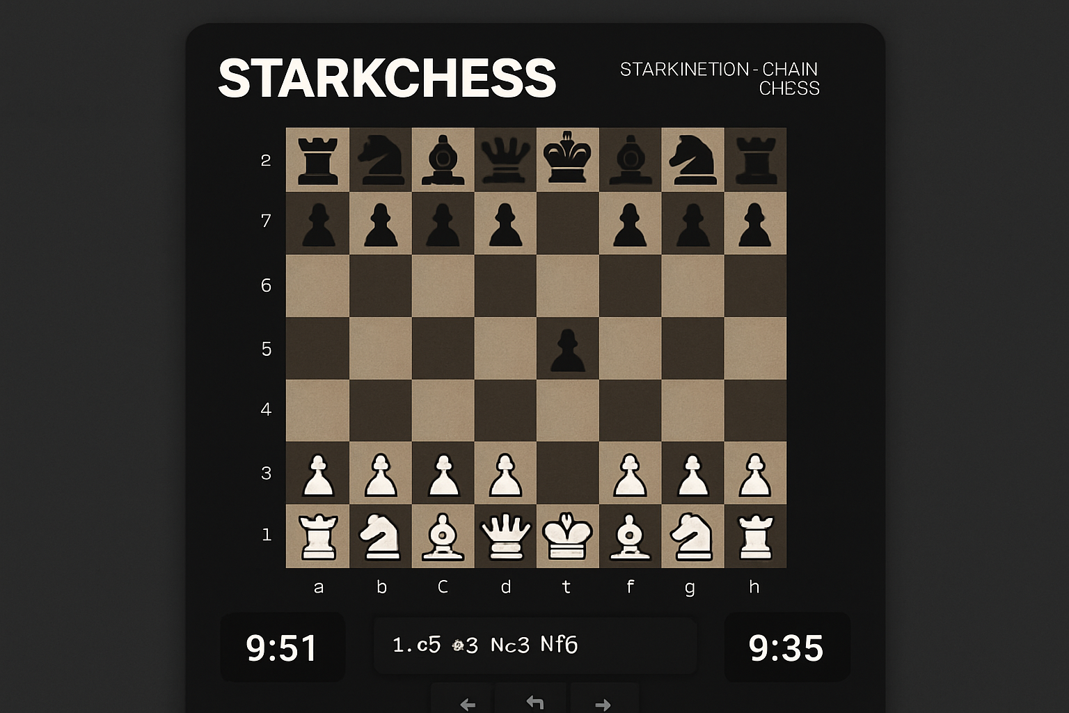StarkChess Starknet on-chain chess game interface