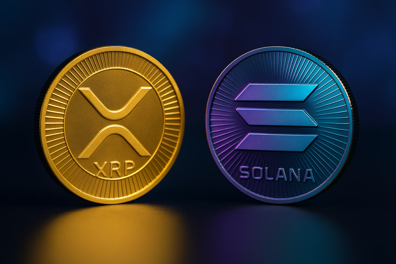 Solana and XRP logos