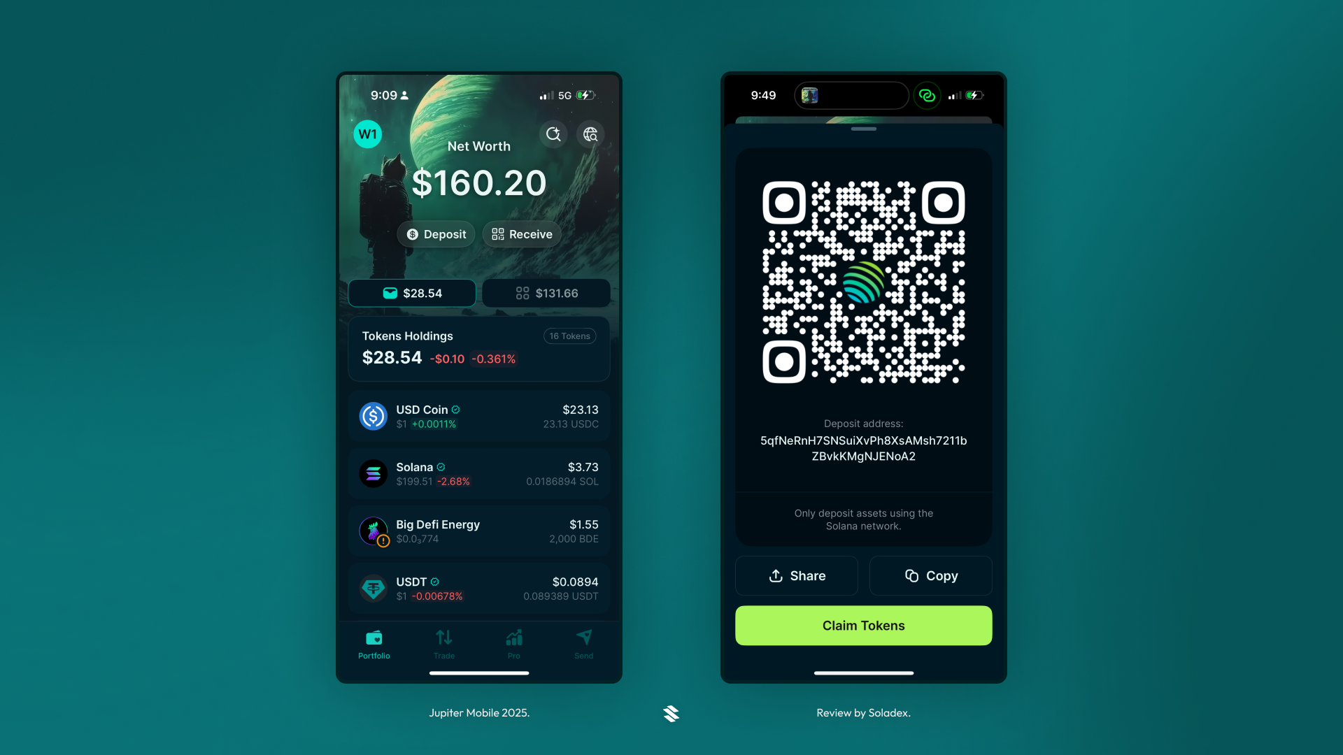 Jupiter Mobile app Solana DeFi screenshot