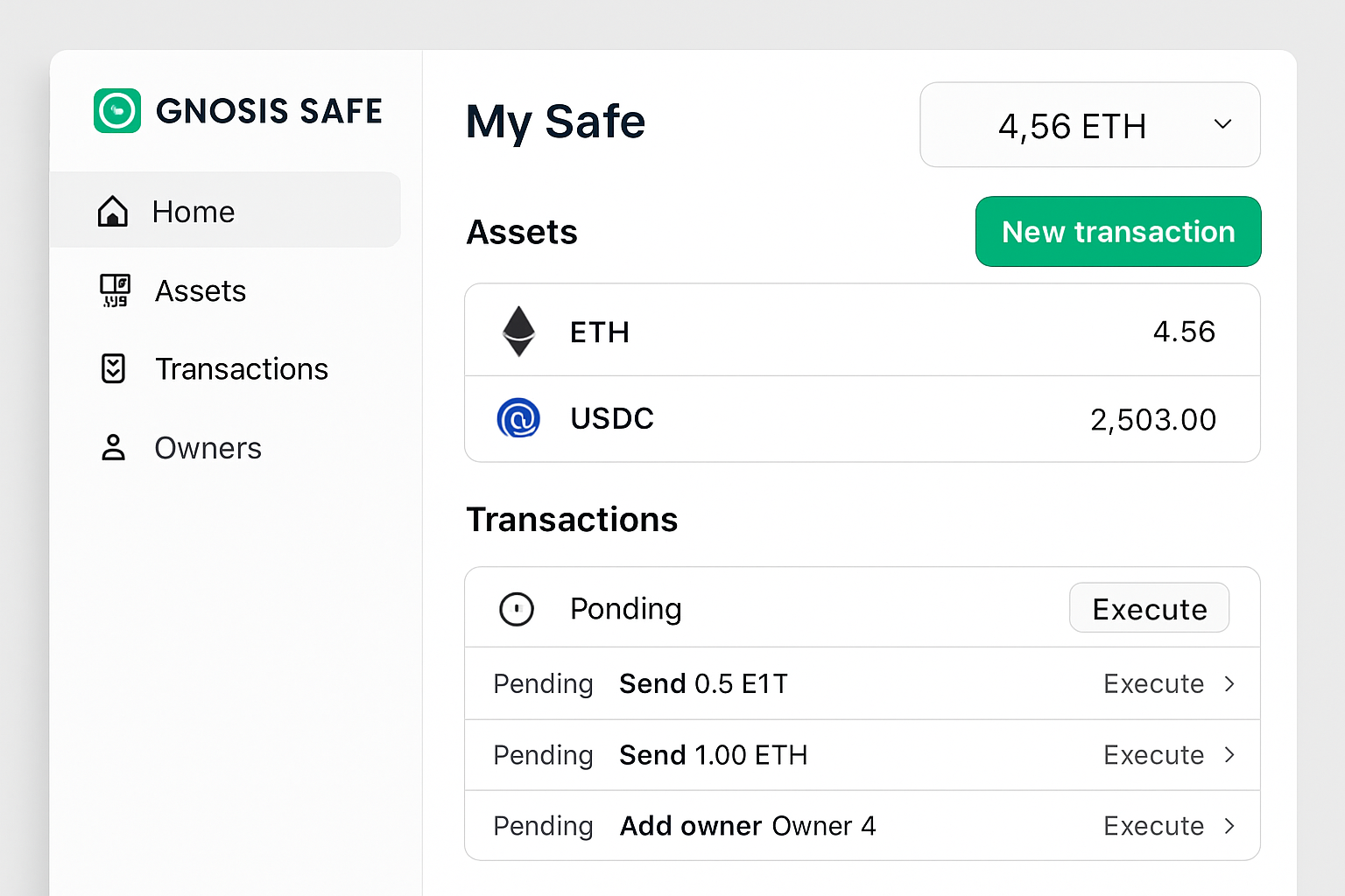 Gnosis Safe multisig wallet interface