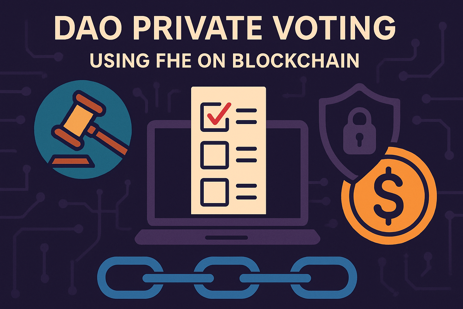 DAO private voting using FHE on blockchain