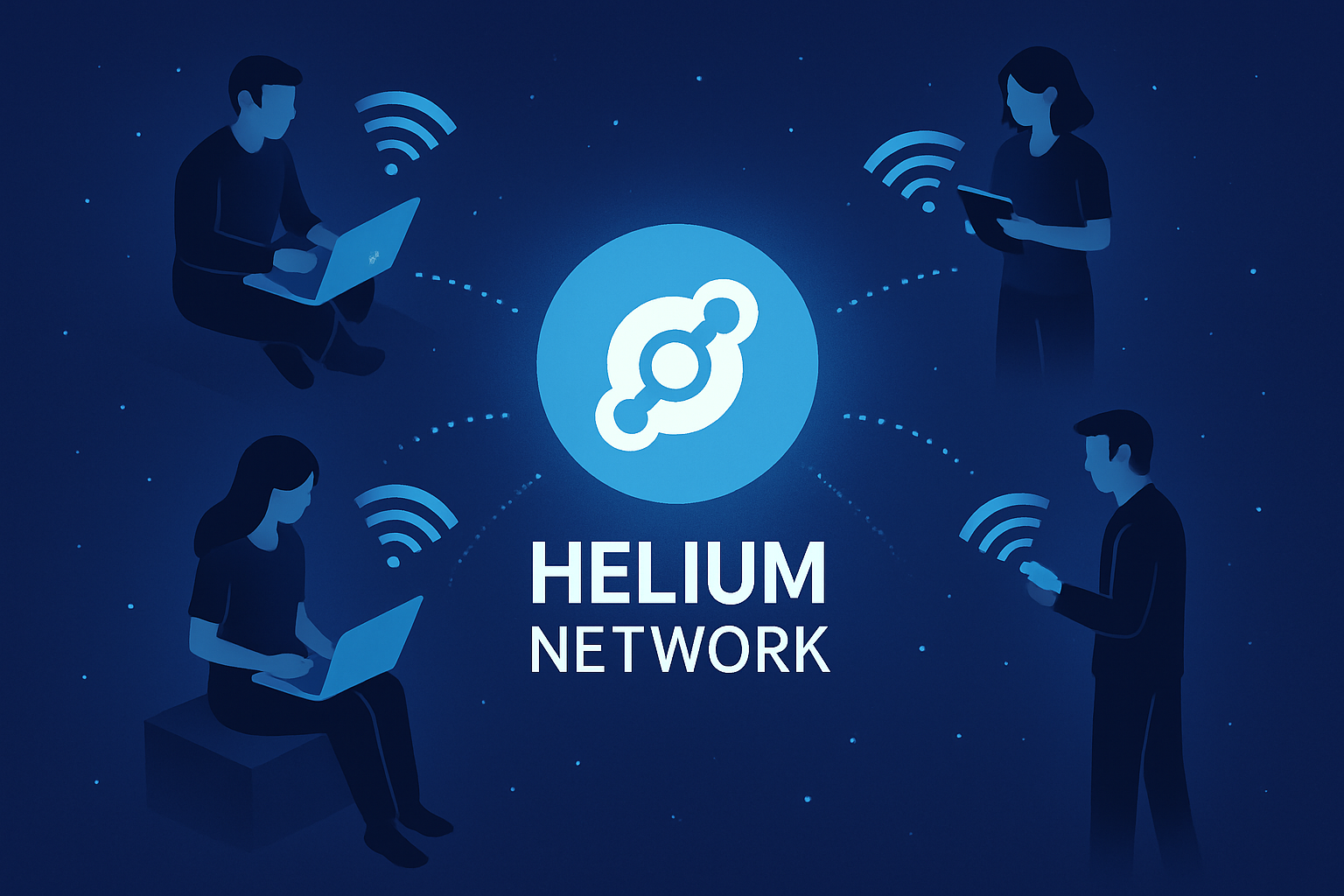 Helium network users transmitting data