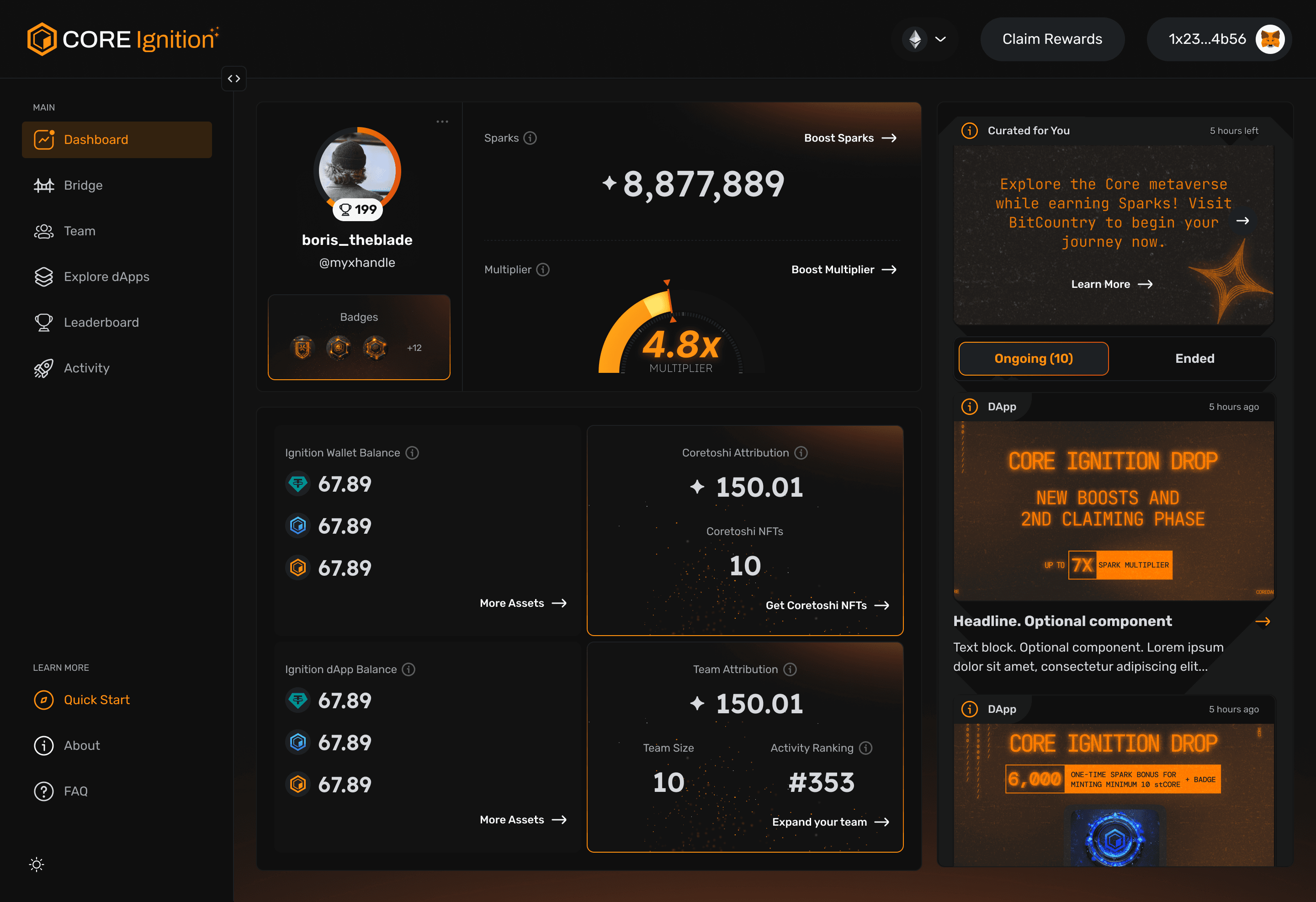 Stacking DAO BTC yield dashboard