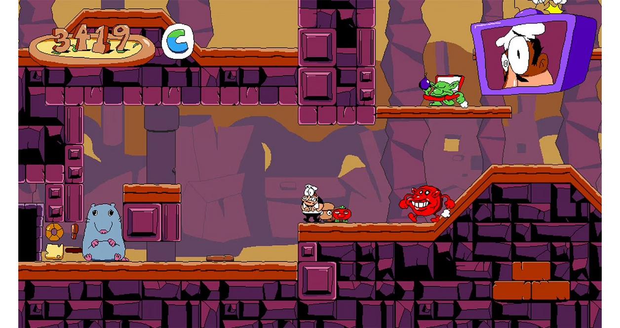 Pizza Tower platformer gameplay animation