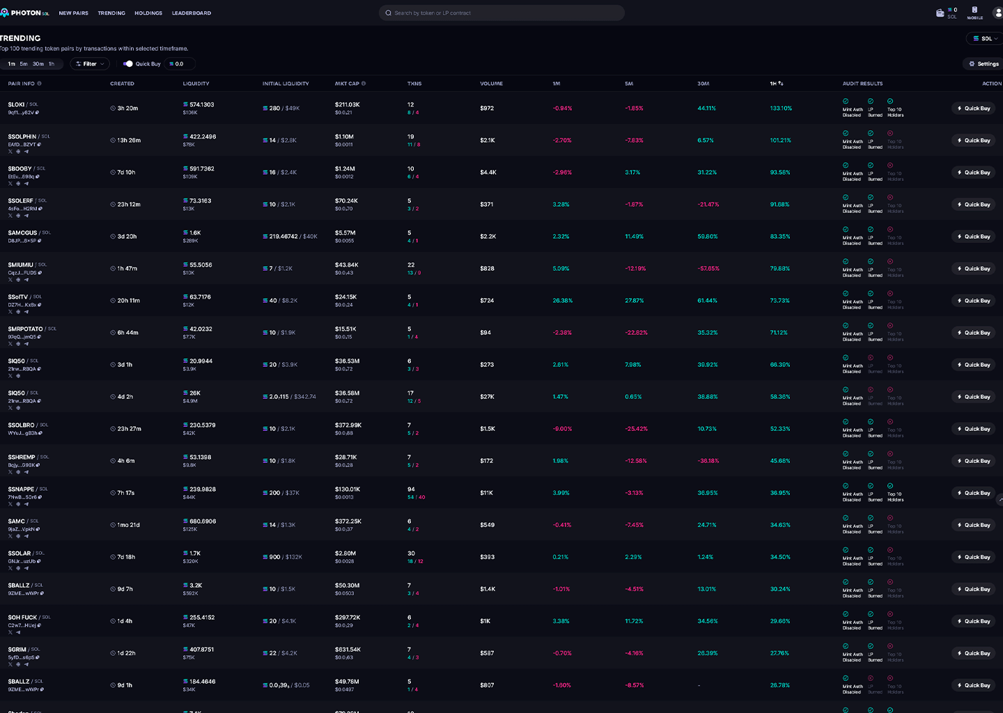 Photon Solana trading bot