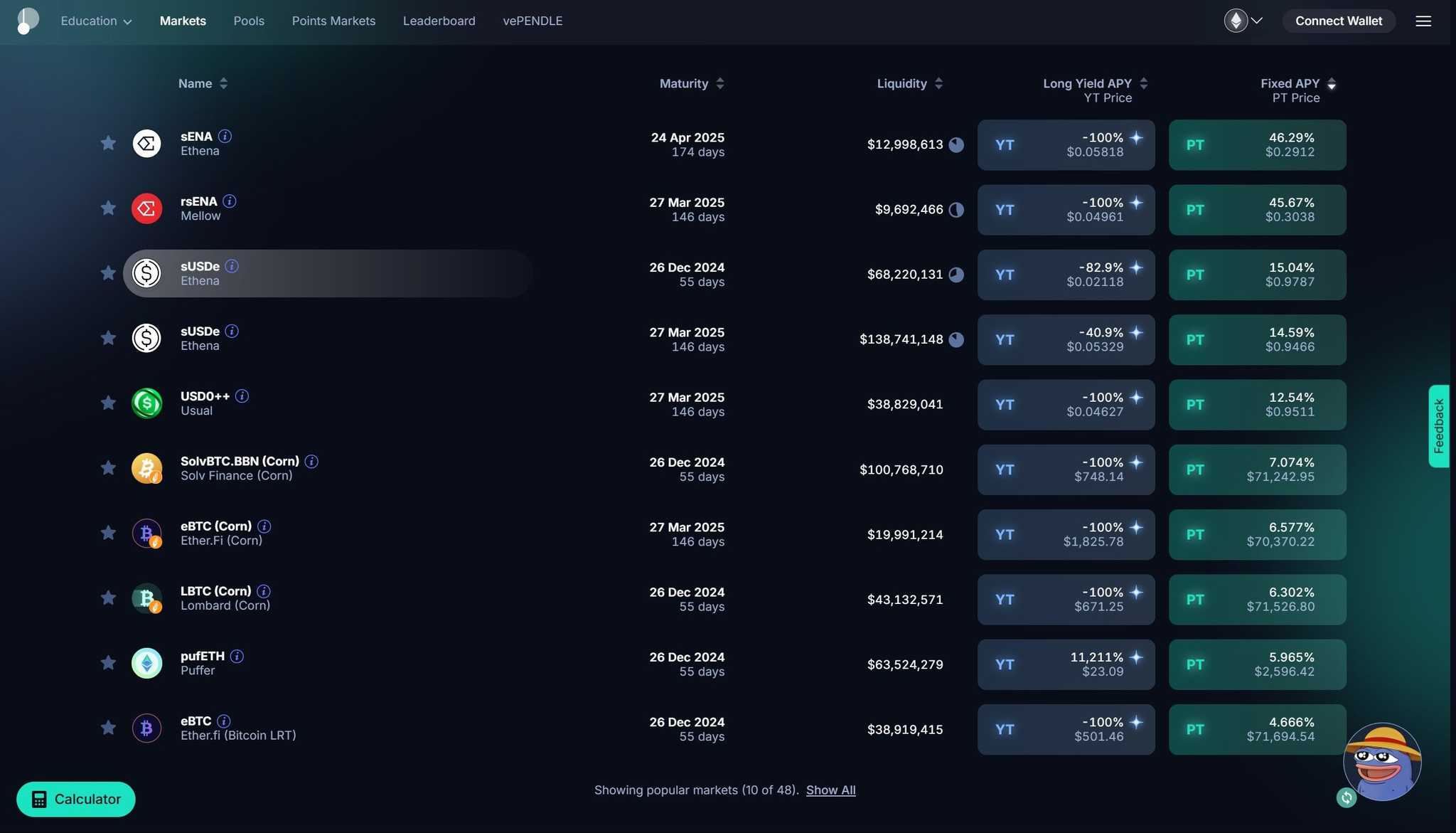 Pendle Finance yield trading platform