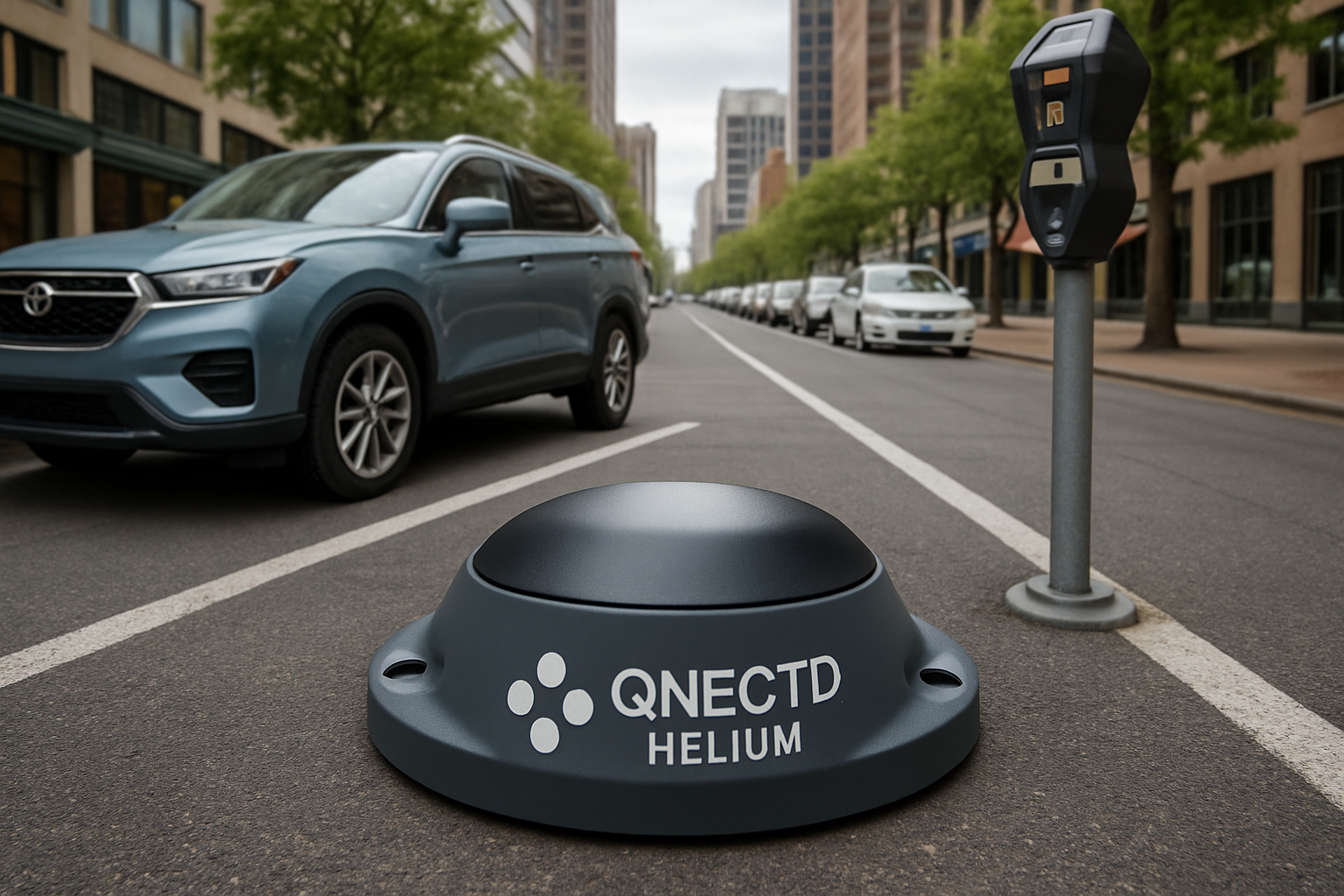 QNECTD Helium smart parking sensors city
