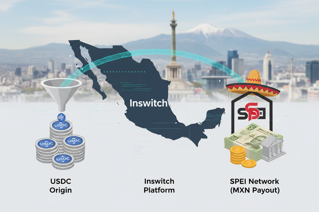 Inswitch USDC SPEI corridor Mexico