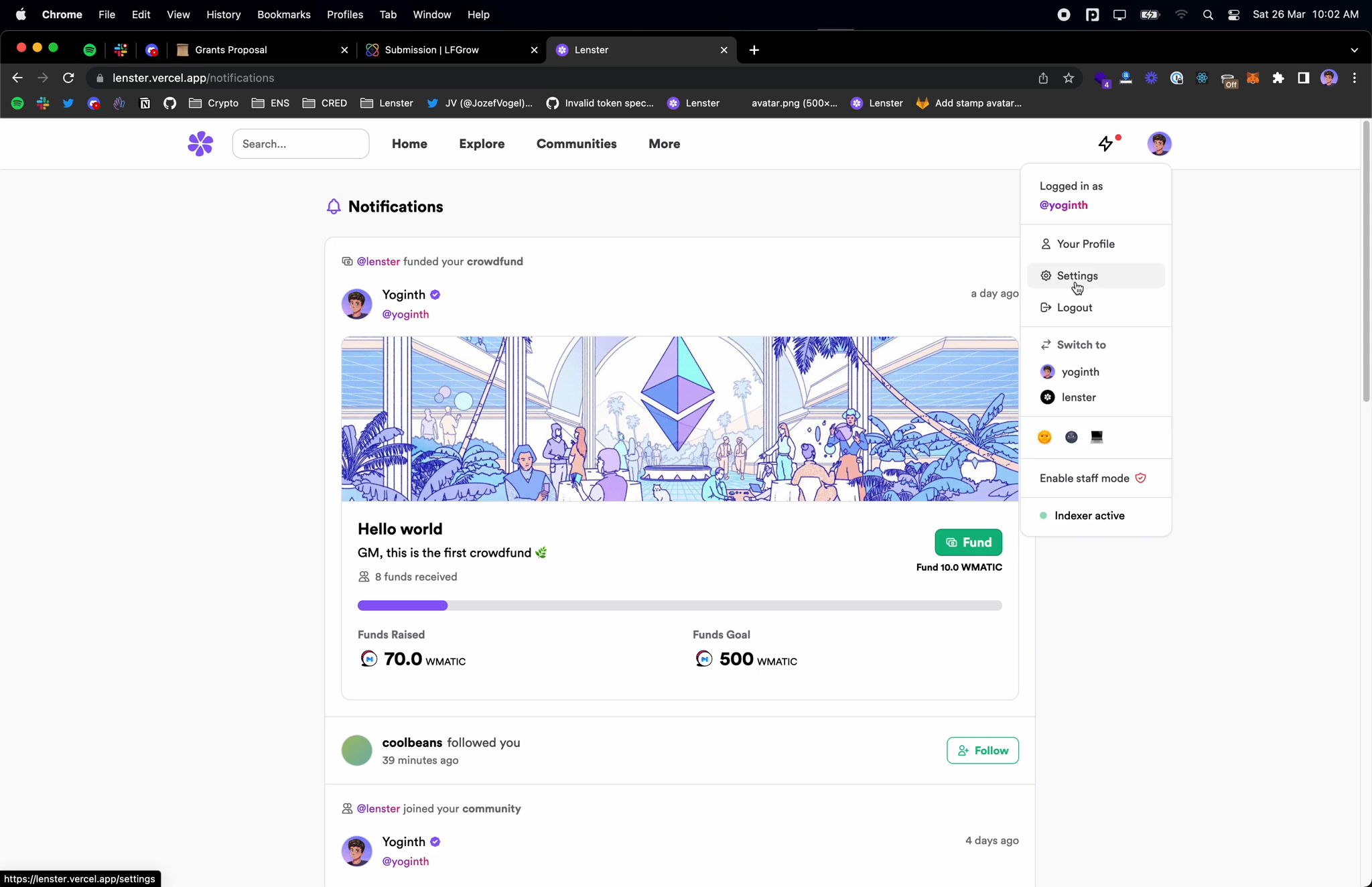 Lens Protocol SDK mainnet interface