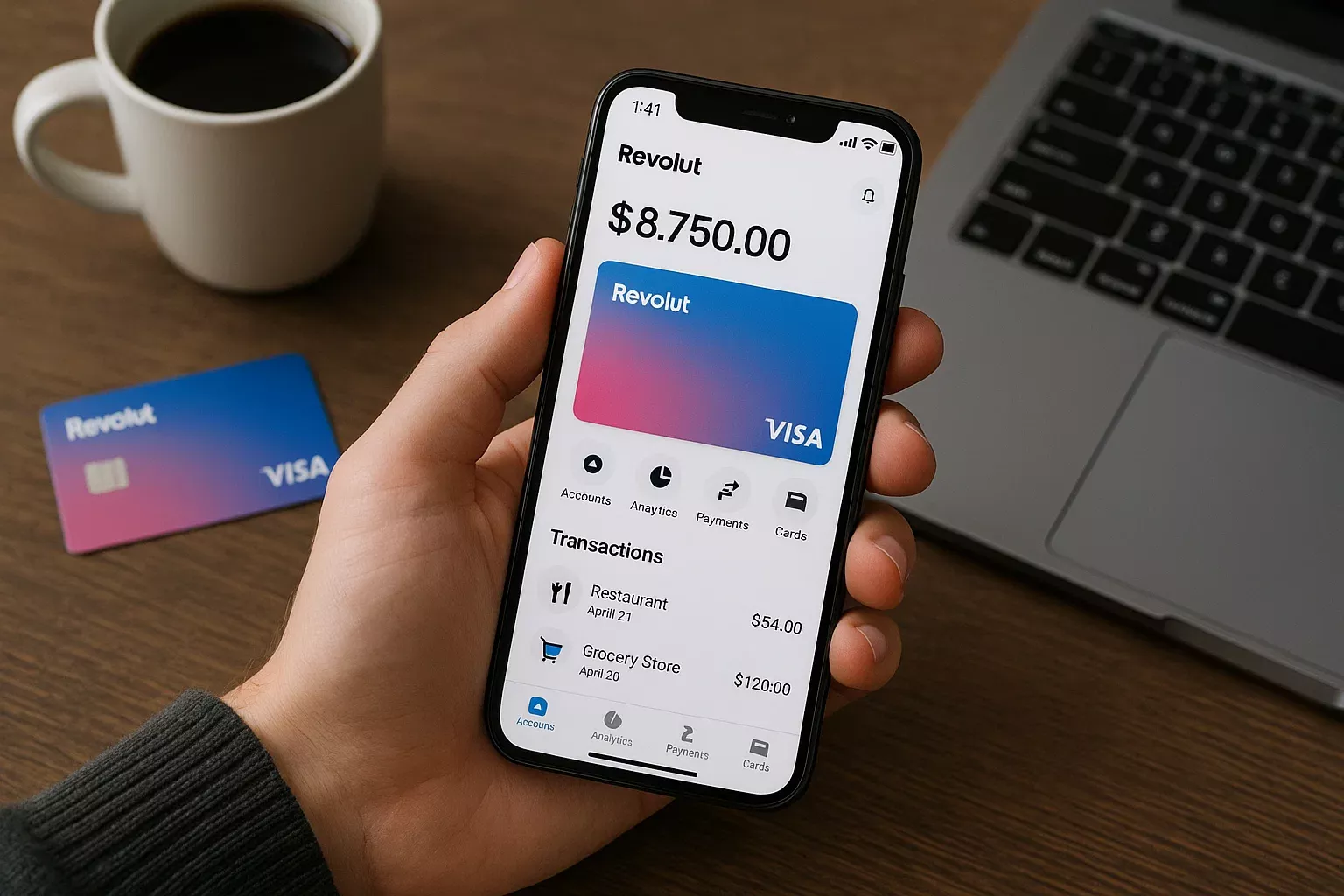 Revolut crypto neobank app card