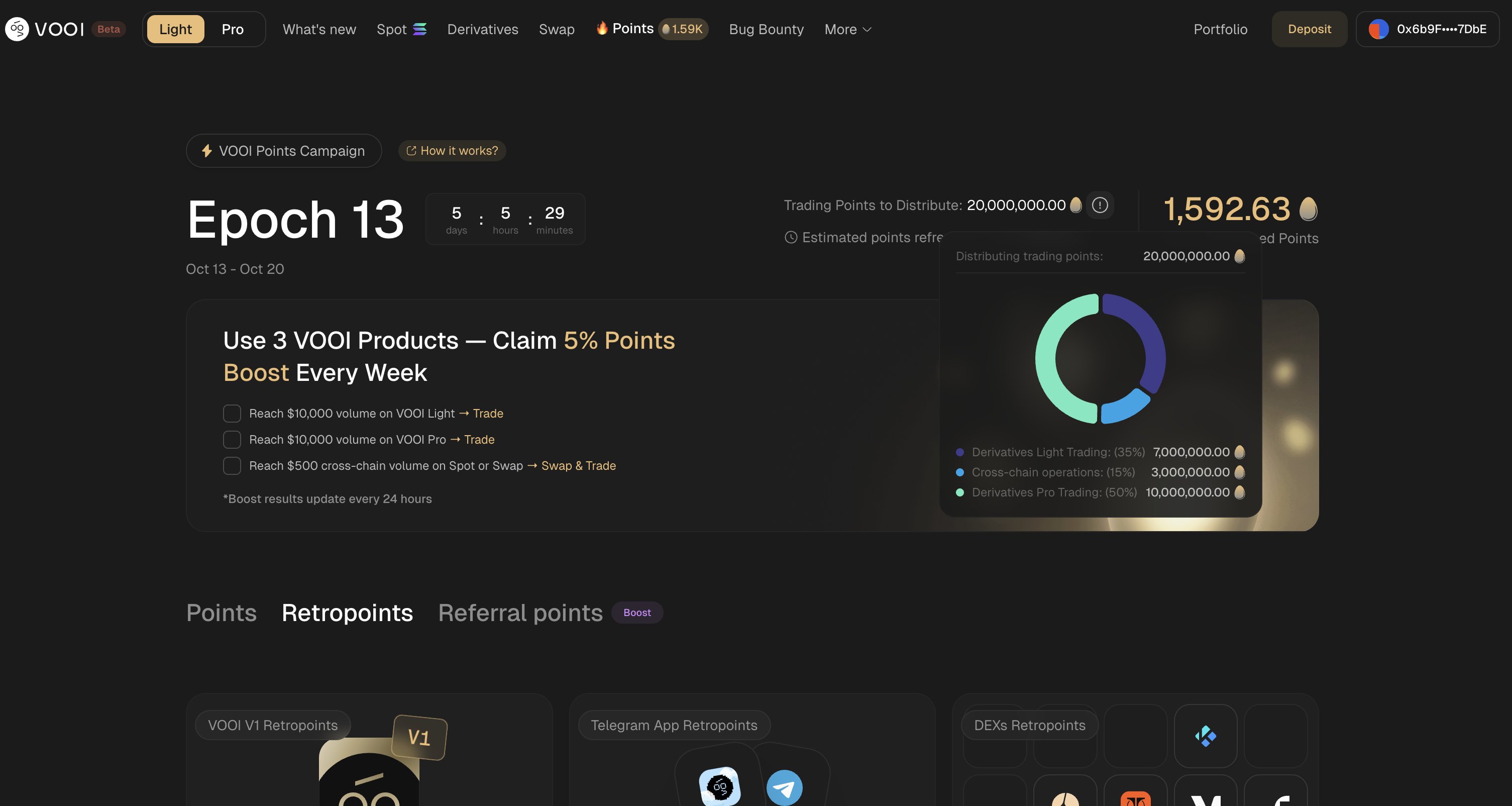 VOOI cross-chain trading interface