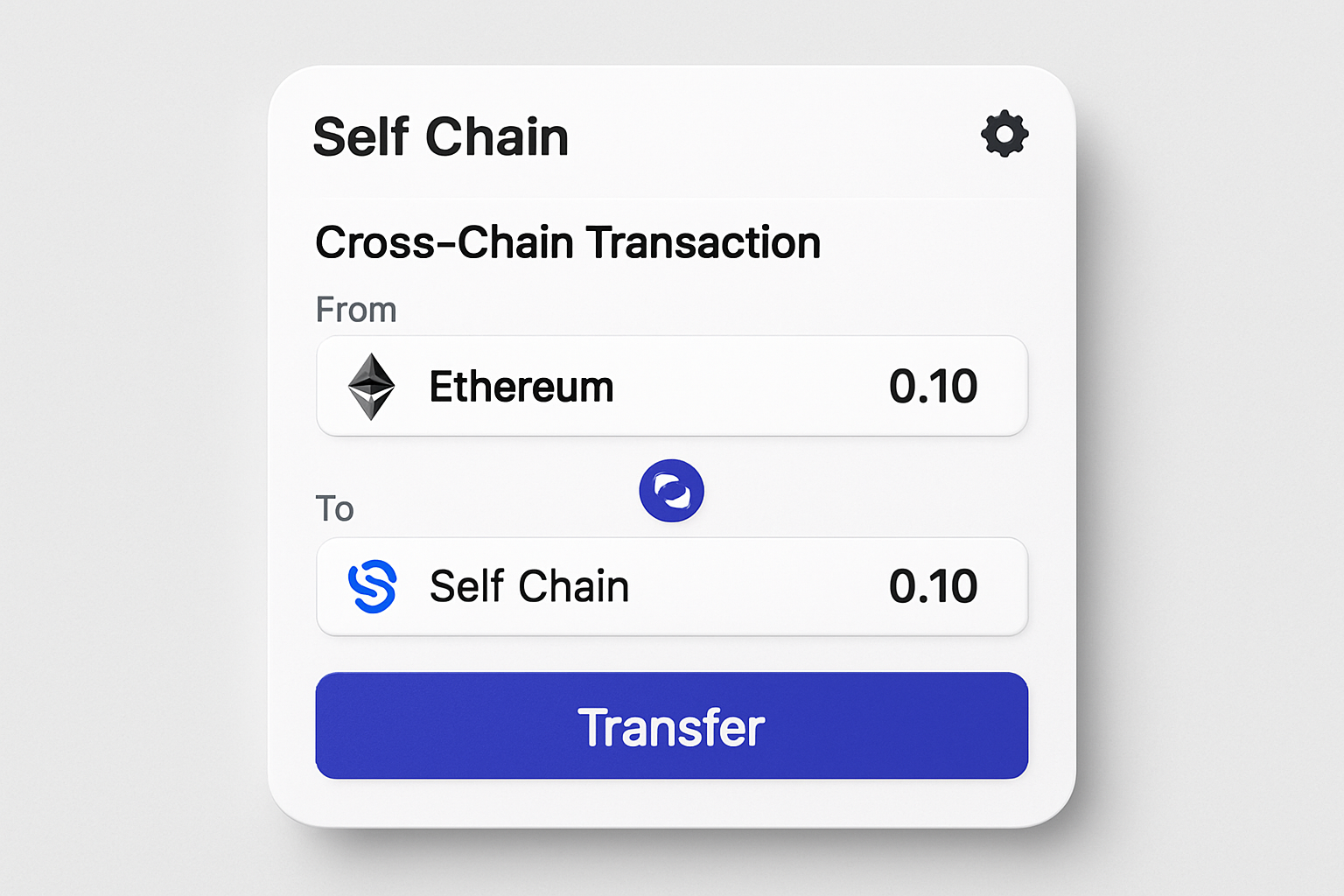 Self Chain cross-chain transaction UI