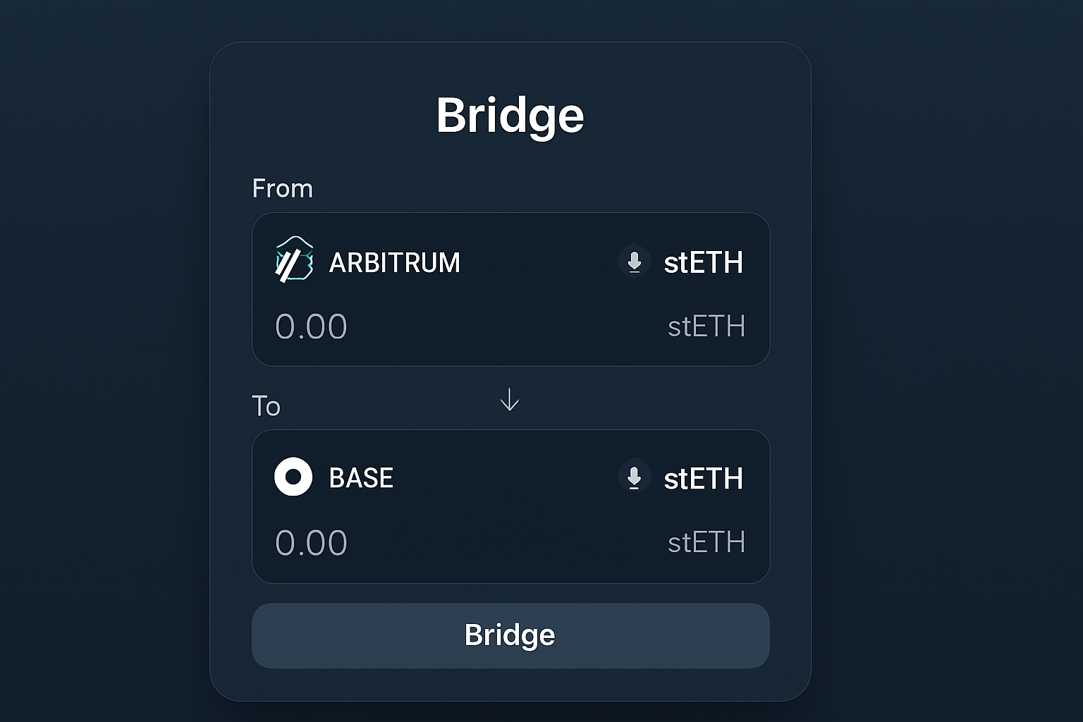 Arbitrum or Base bridge interface for LSTs