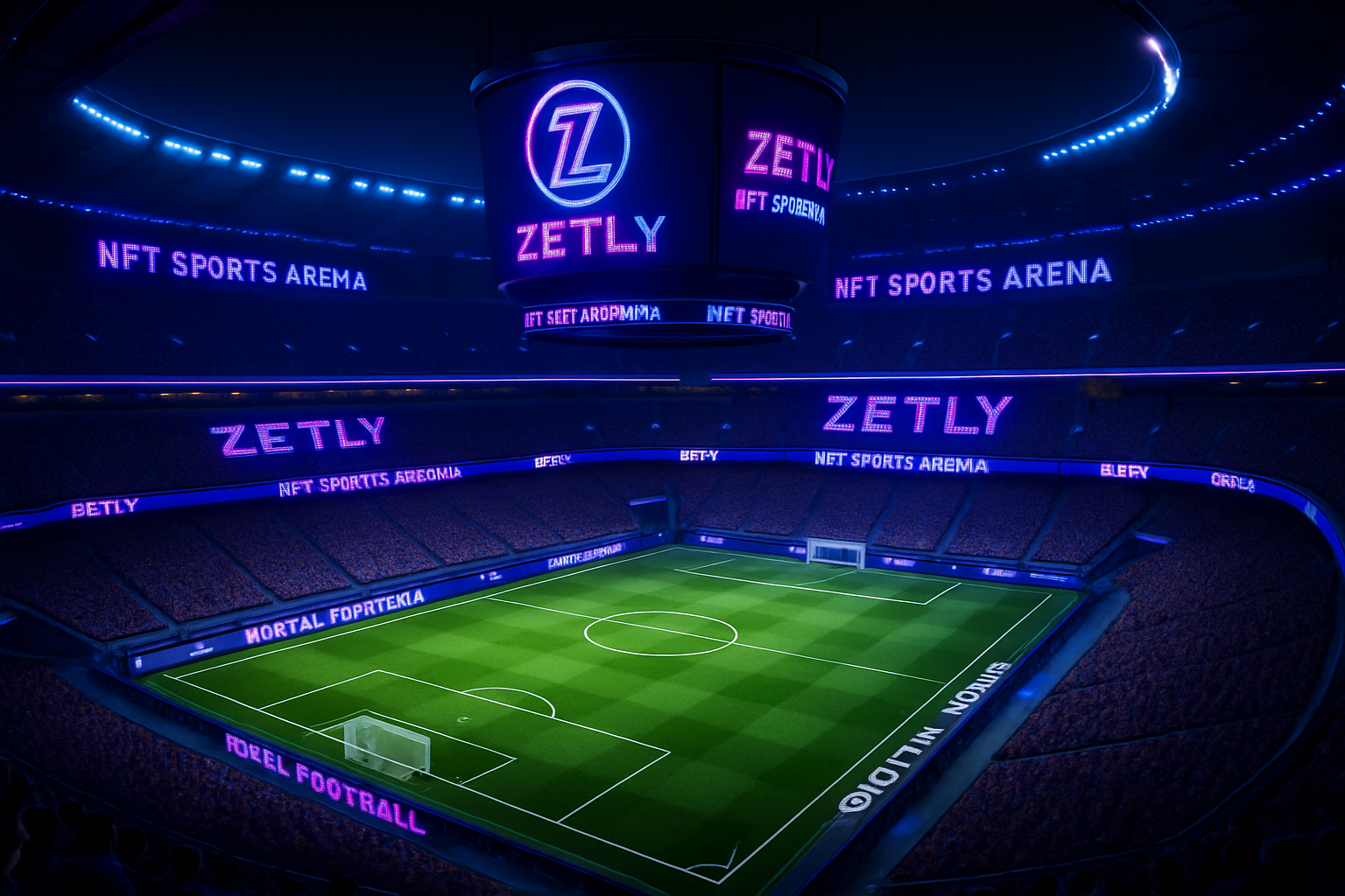 NFT sports arena Zetly digital football stadium