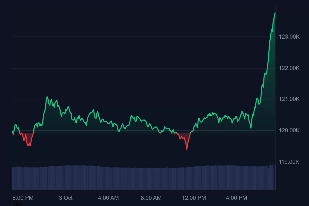 Bitcoin price chart October 2025