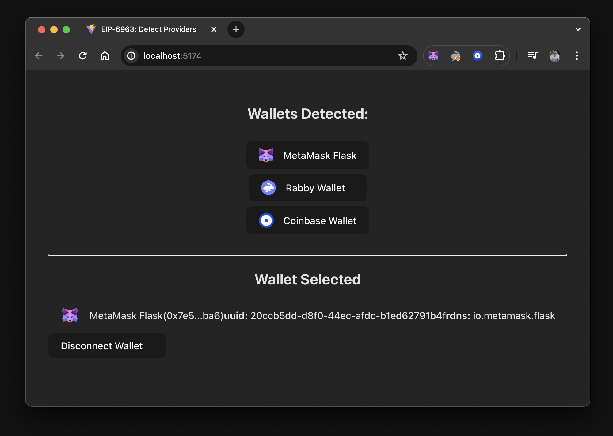 MetaMask wallet connected to multiple dApps